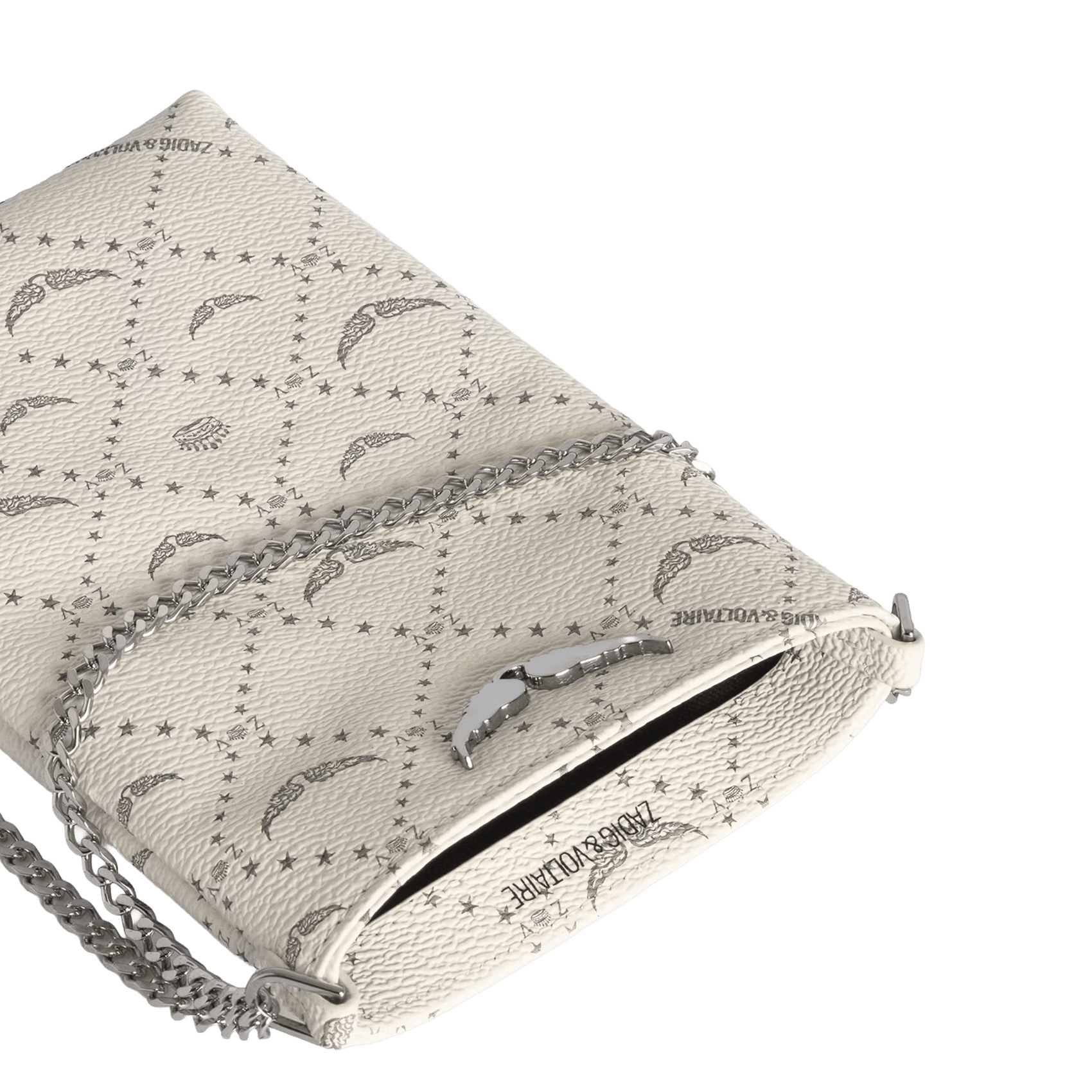 Pochette de téléphone en cuir imprimé ZADIG&VOLTAIRE Blanc