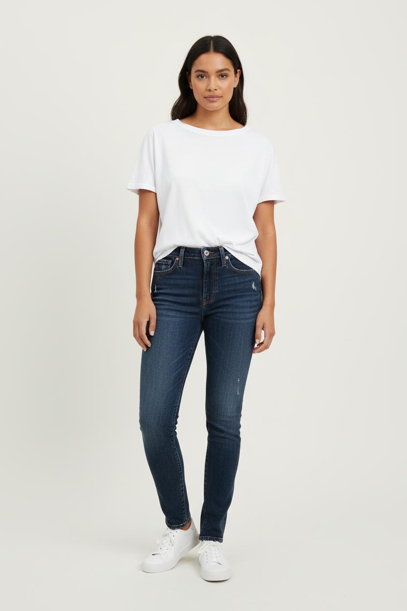 Cropped slim jeans with studs LEVI'S - Seconde main Blue