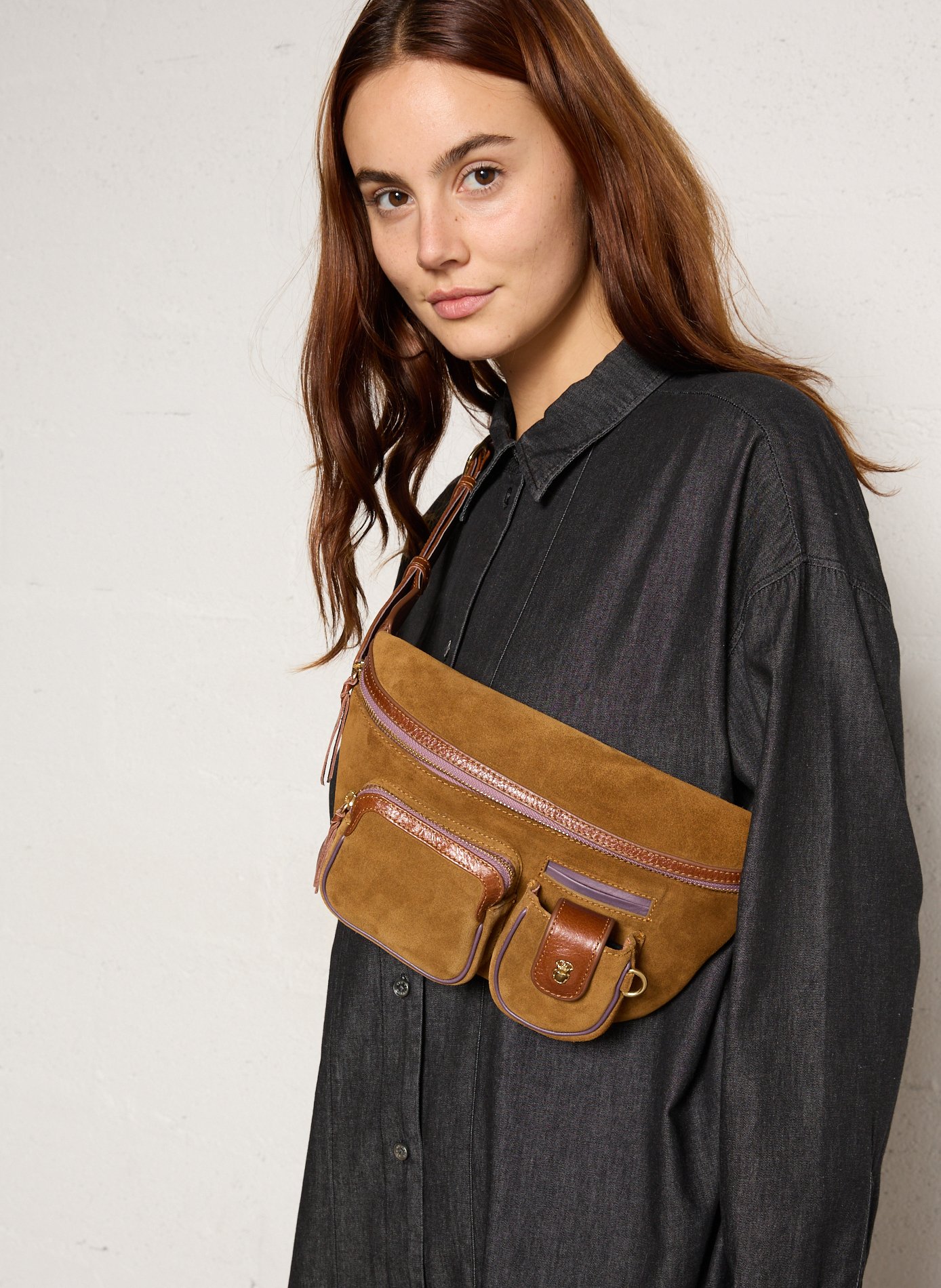 Leather belt bag CLARIS VIROT Brown