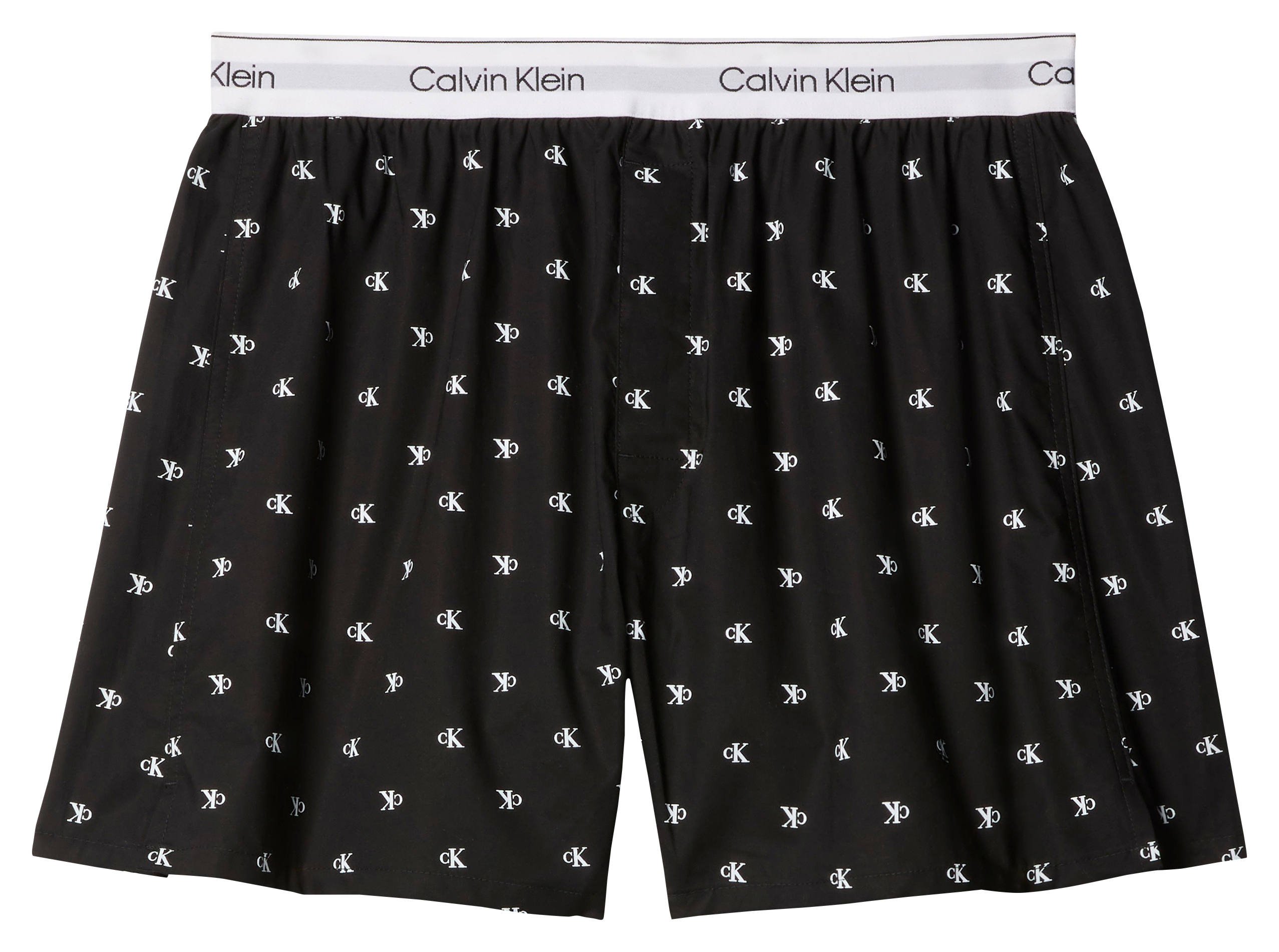Loose elastic waistband boxer shorts with monograms CALVIN KLEIN UNDERWEAR Black