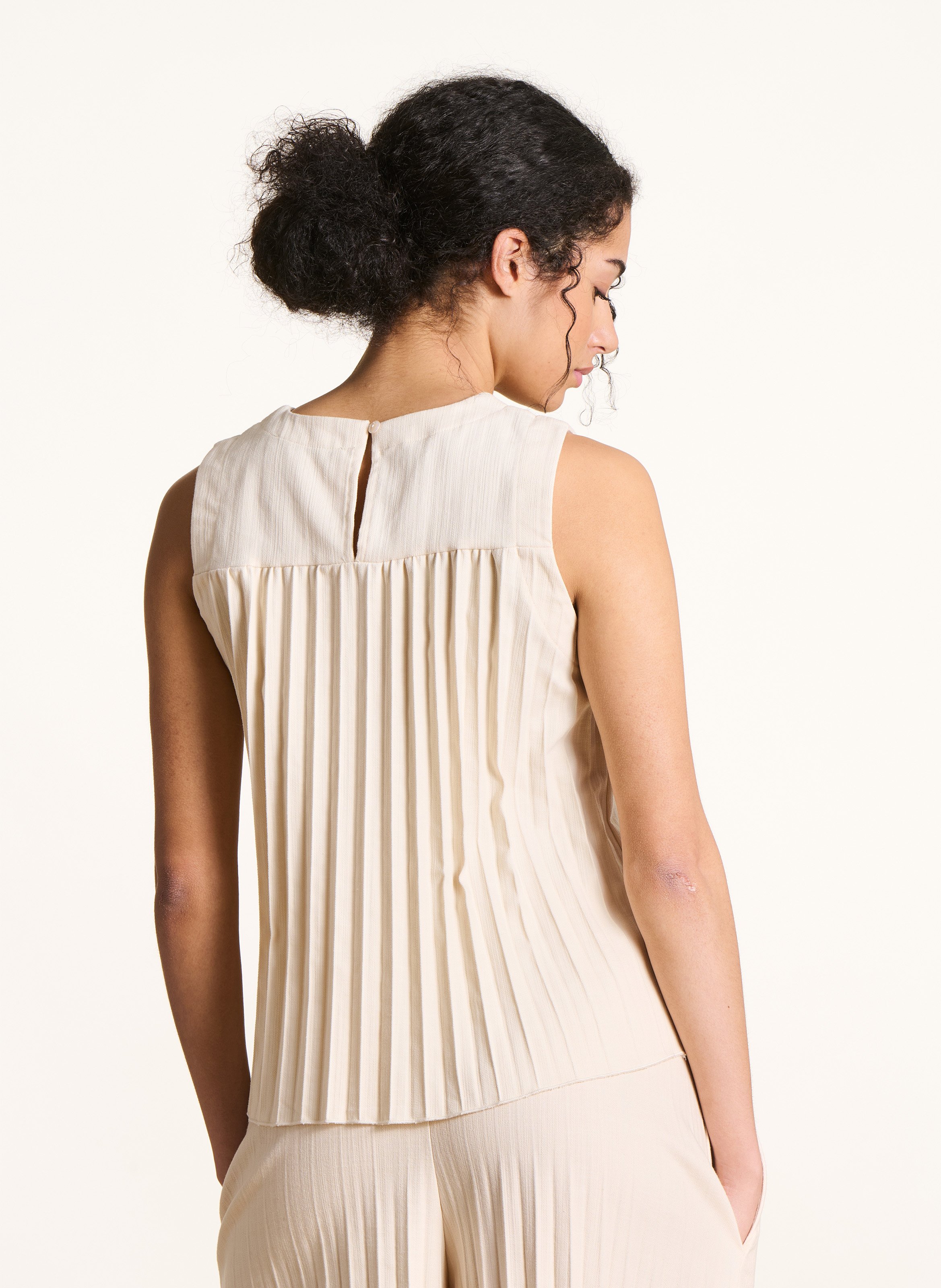 Top met ronde hals - katoenblend LA FEE MARABOUTEE Wit