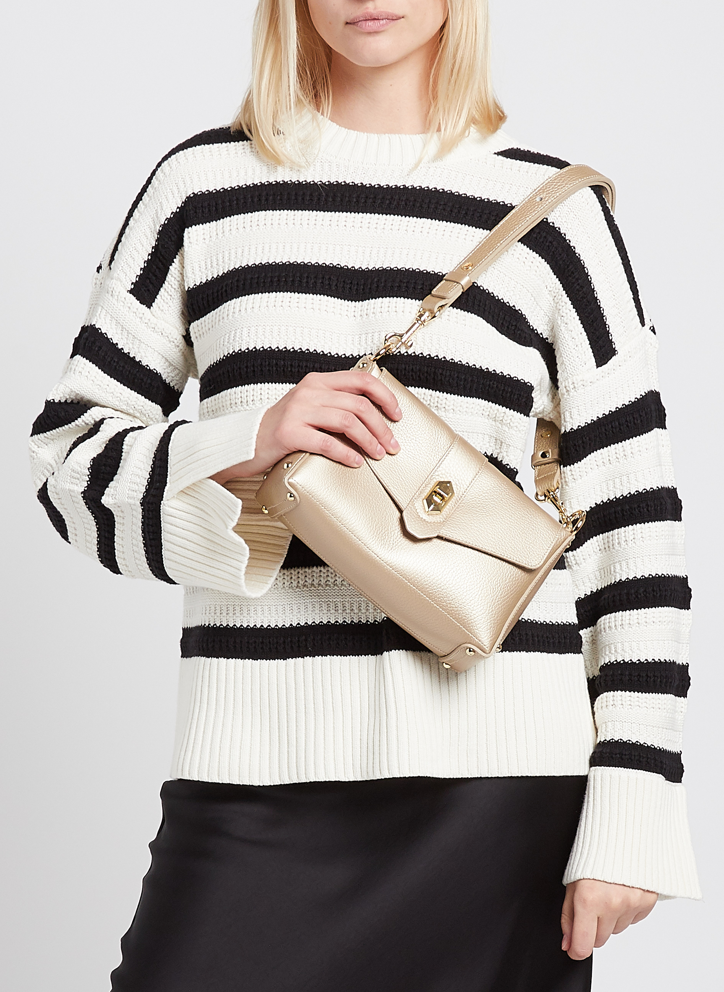 Sac bandoulière en cuir  LANCASTER PARIS Doré