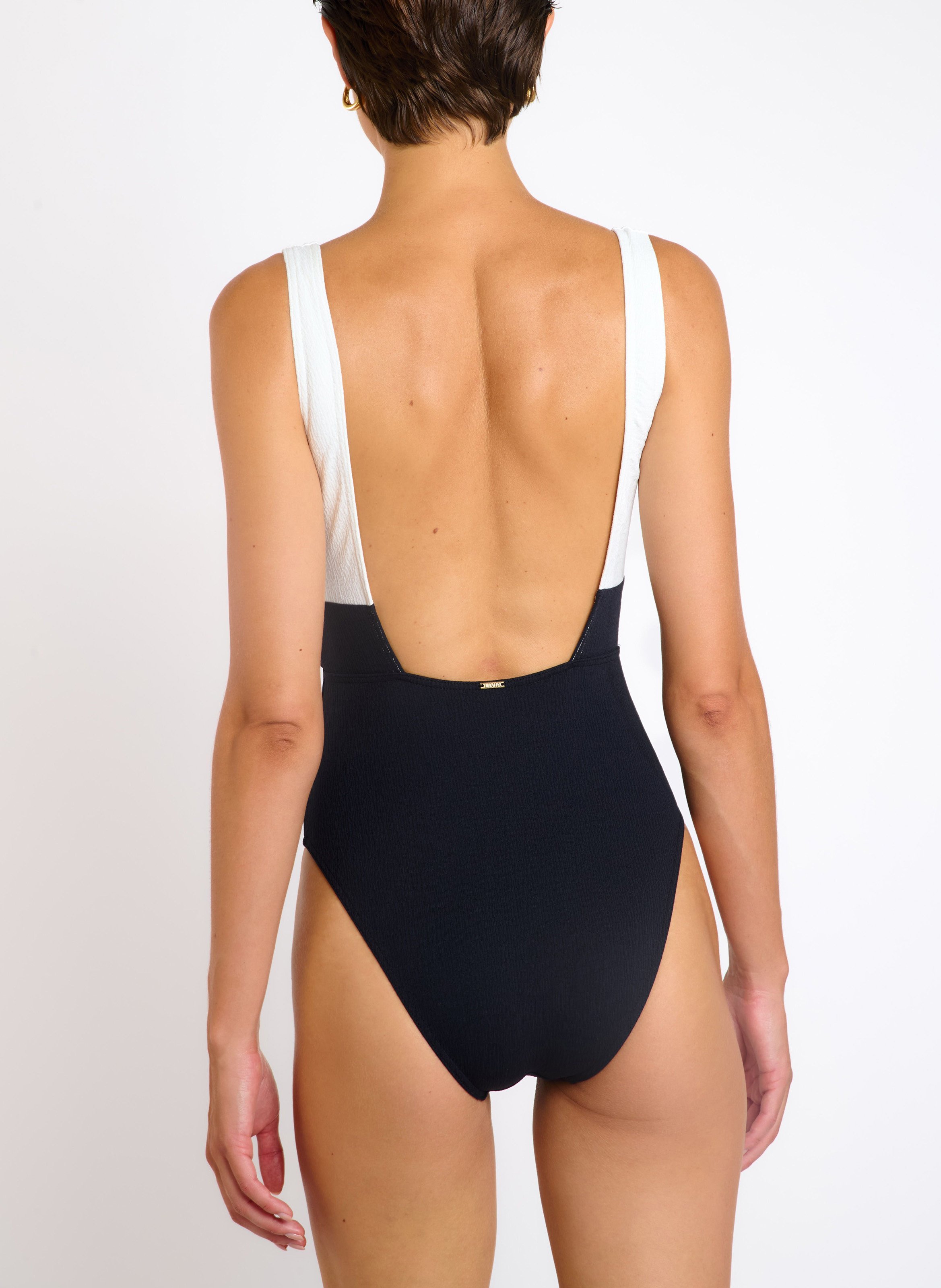 Maillot de bain 1 pièce texturé LIVIA Noir