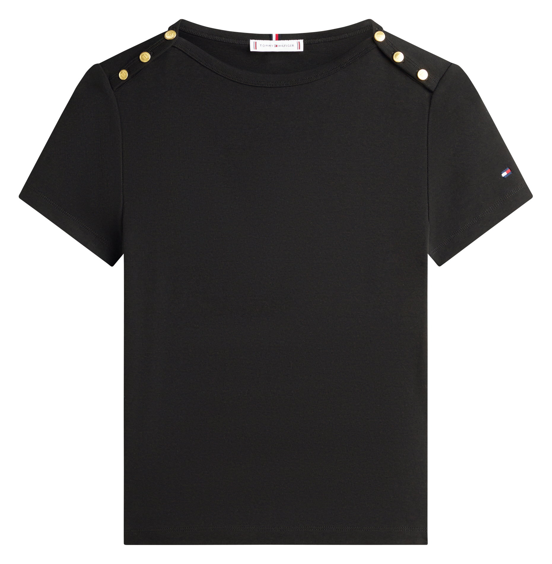 Tee-shirt droit col rond en coton TOMMY HILFIGER
