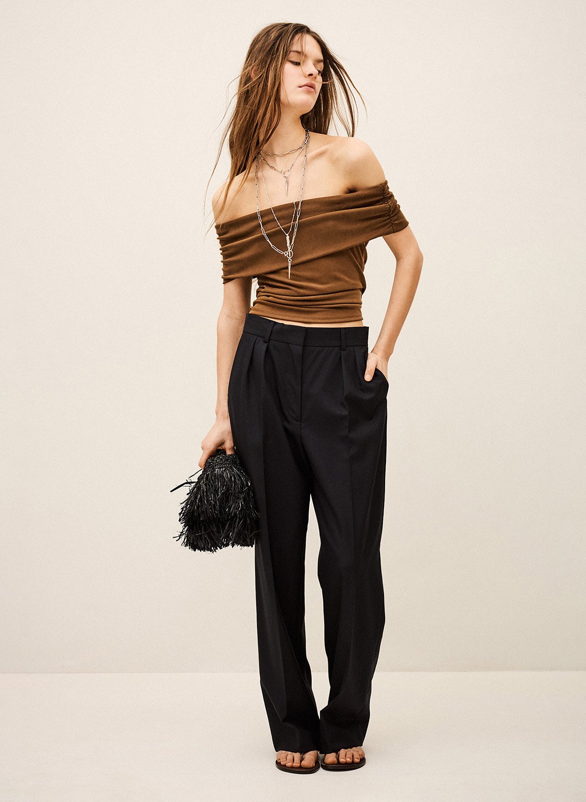 High-waisted wool carrot pants BA&SH Blue