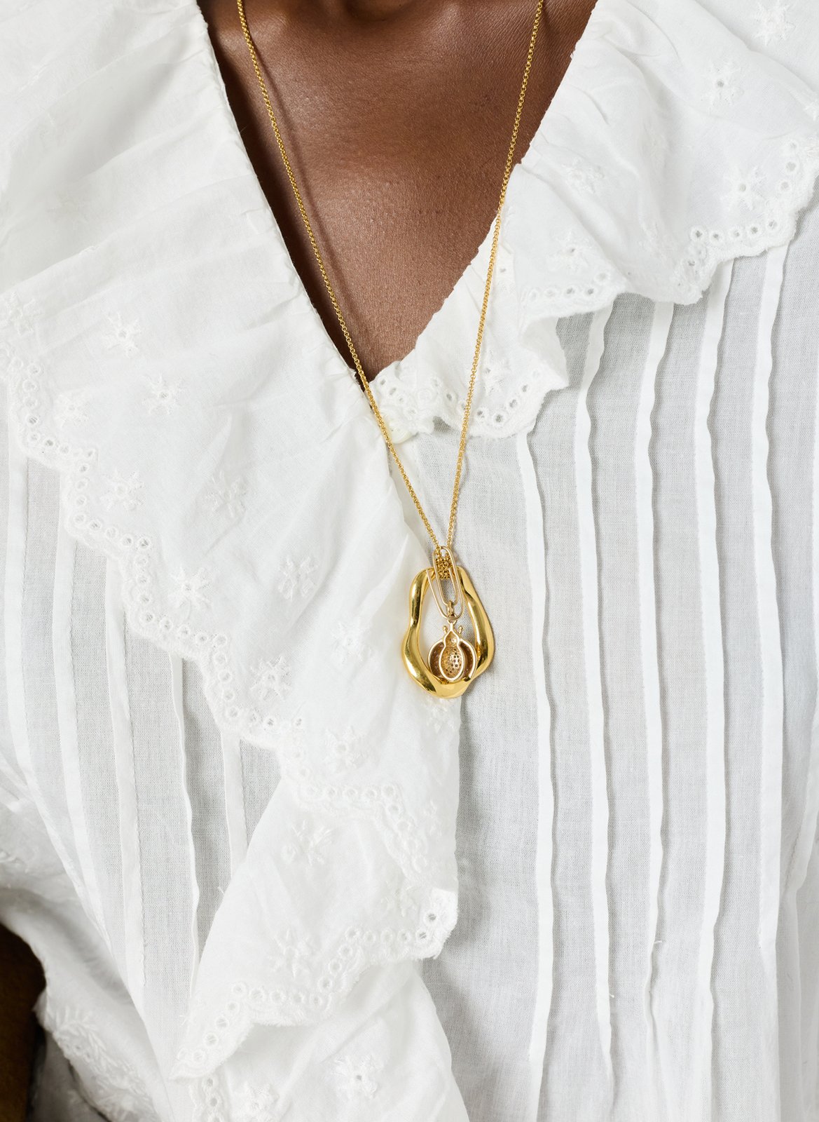 Kurzarm-Top mit bestickten Rüschen GERARD DAREL Weiss