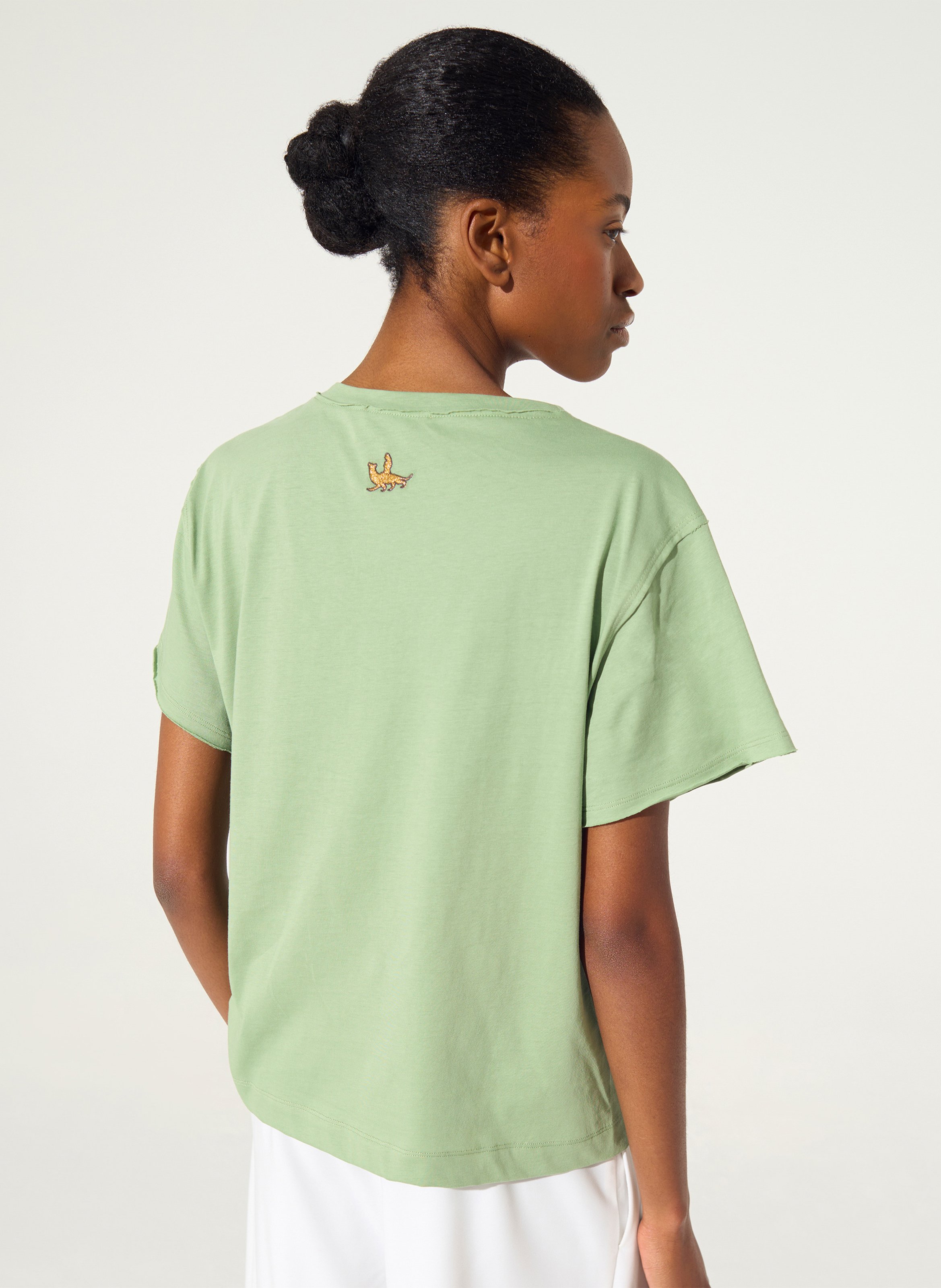 T-shirt droit col rond en coton bio COTELAC Vert