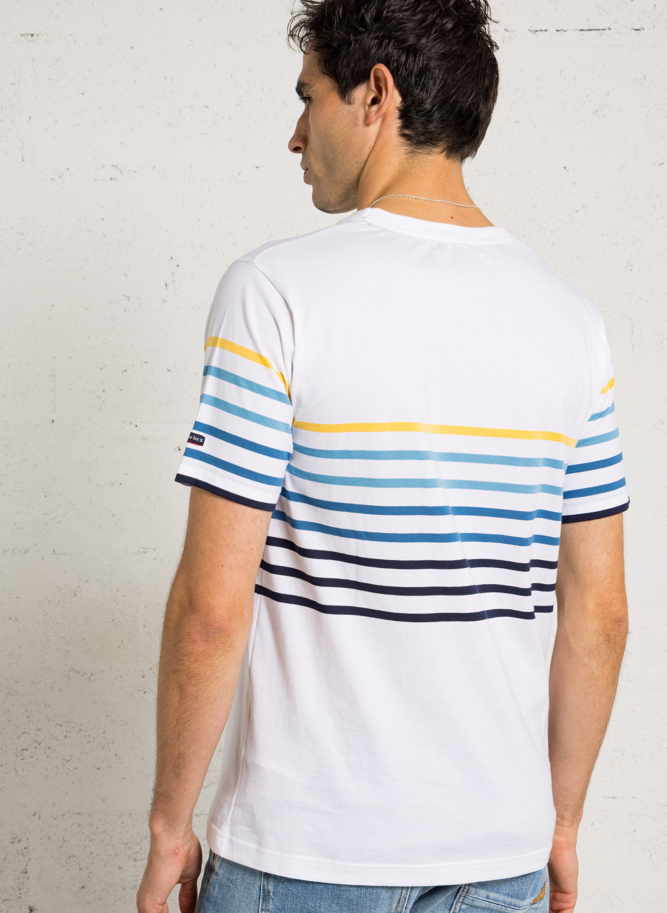 Tee-shirt droit col rond en coton ARMOR LUX Blanc