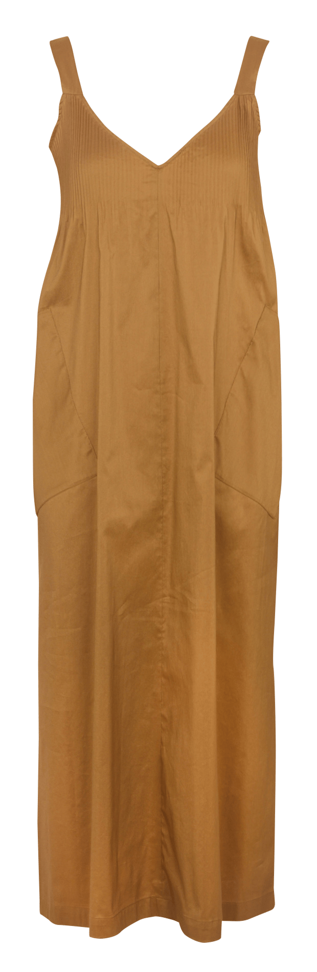 Long cotton-blend V-neck dress COTELAC Brown