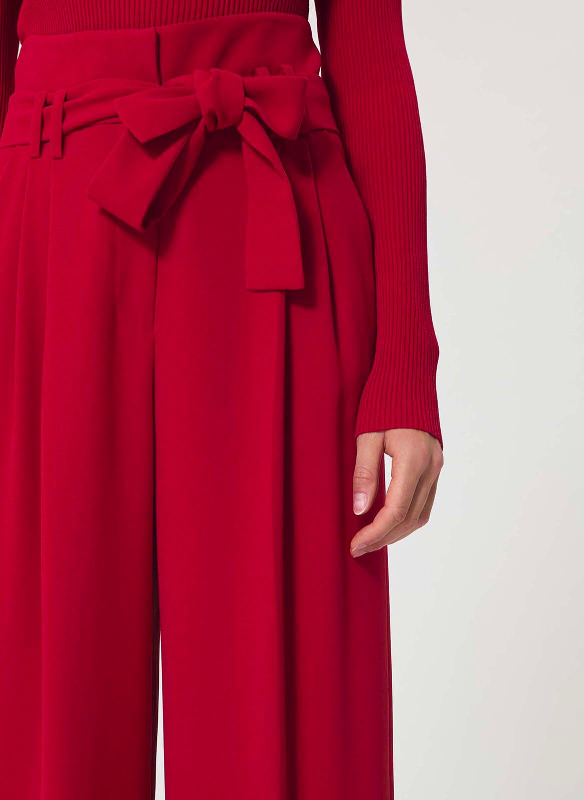 Damorino - Weite Hose aus Crêpe TARA JARMON Rot