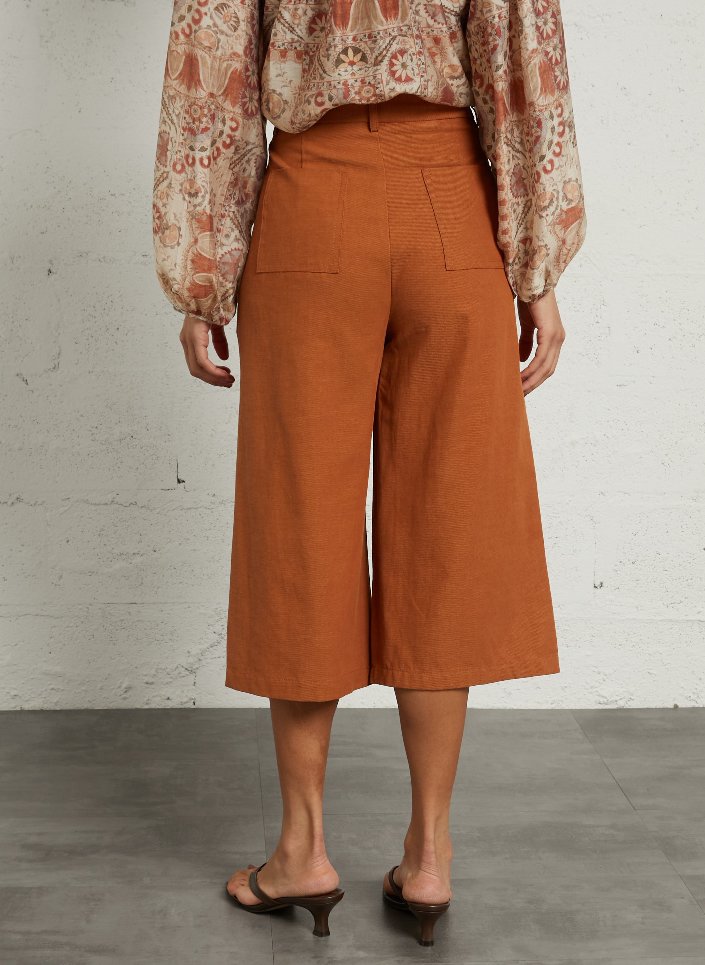 Pantacourt en coton mélangé SEE U SOON Orange