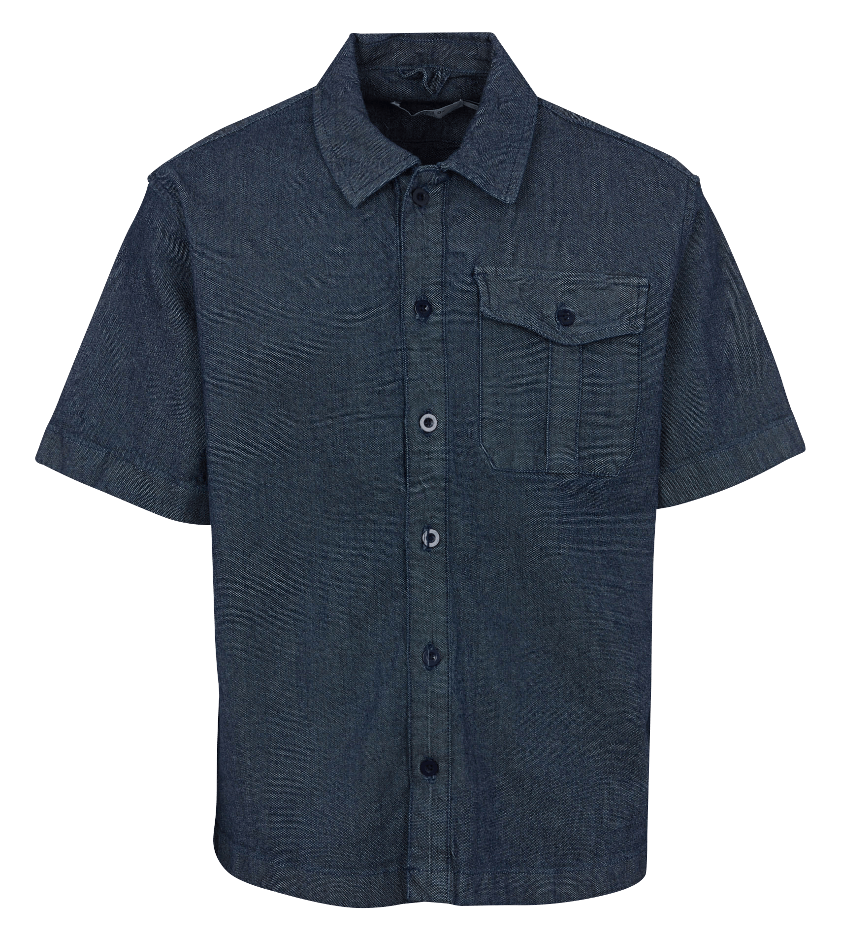 Bluse aus Baumwoll-Mix mit klassischem Kragen SOLID Blau