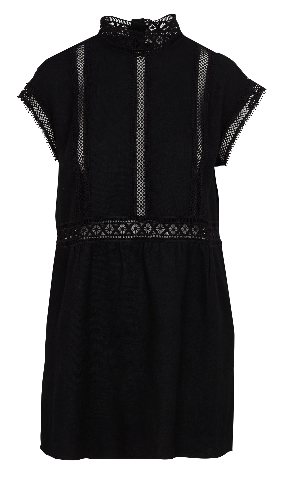 Robe courte ample en coton et lin SEE U SOON Noir