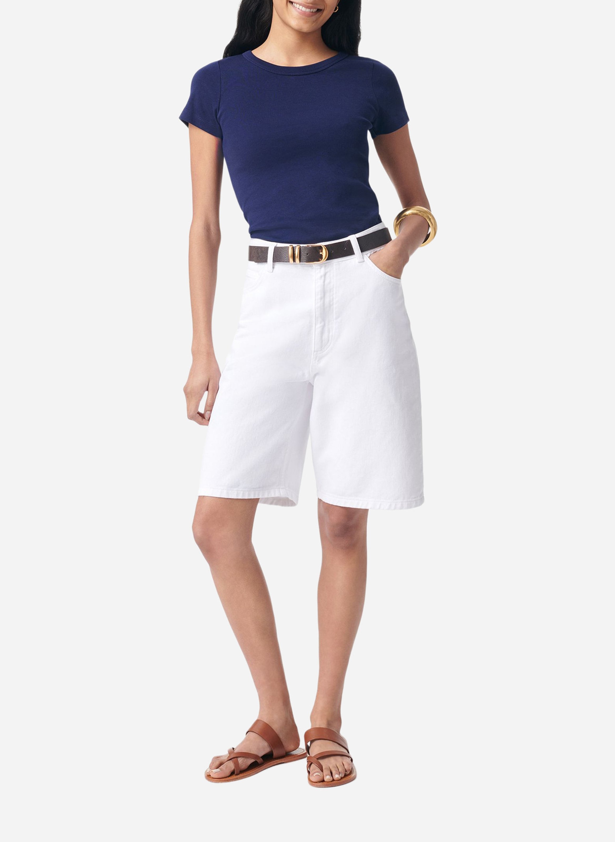 T-shirt van biokatoen met ronde hals VANESSA BRUNO Blauw