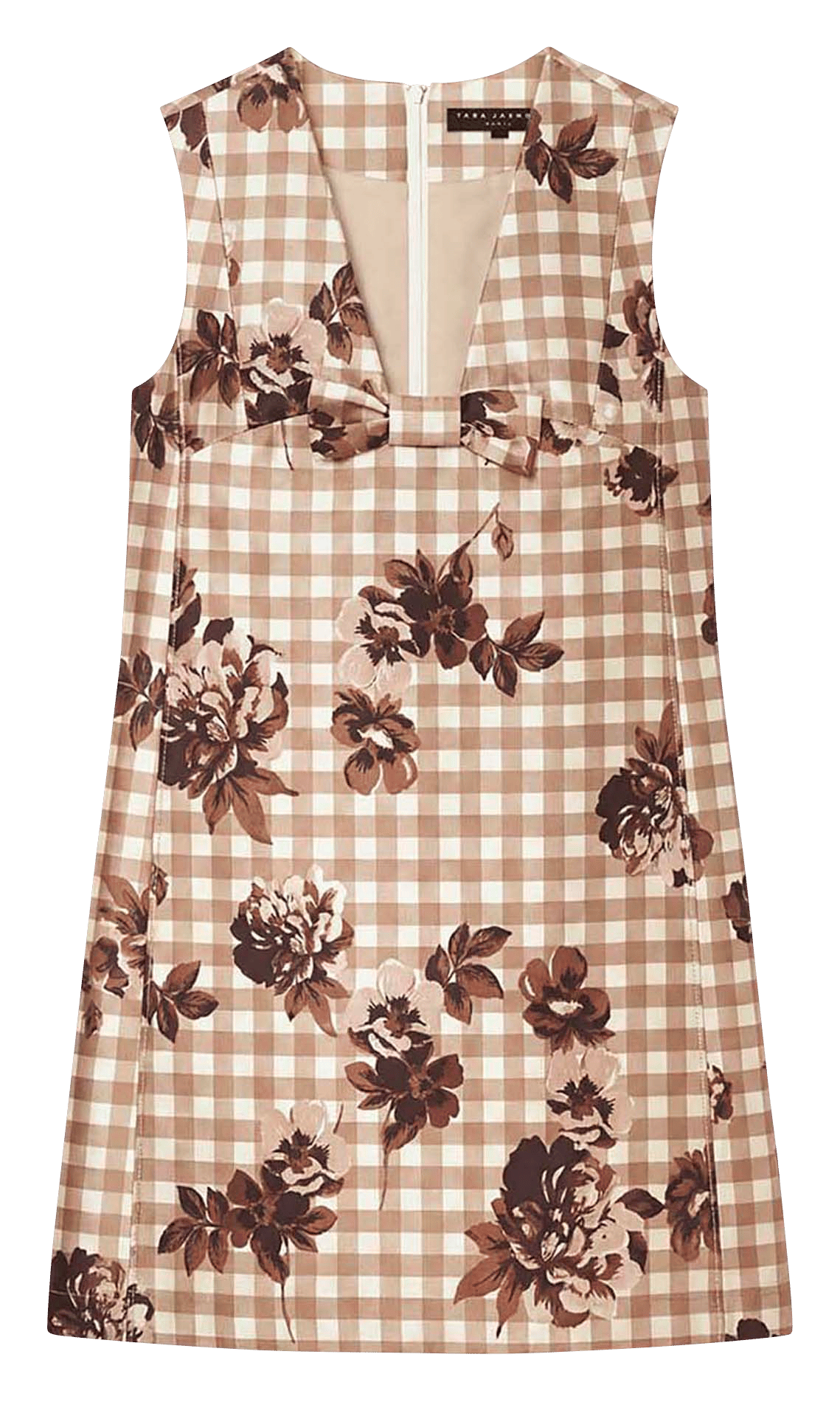 Korte jurk met V-hals TARA JARMON Beige