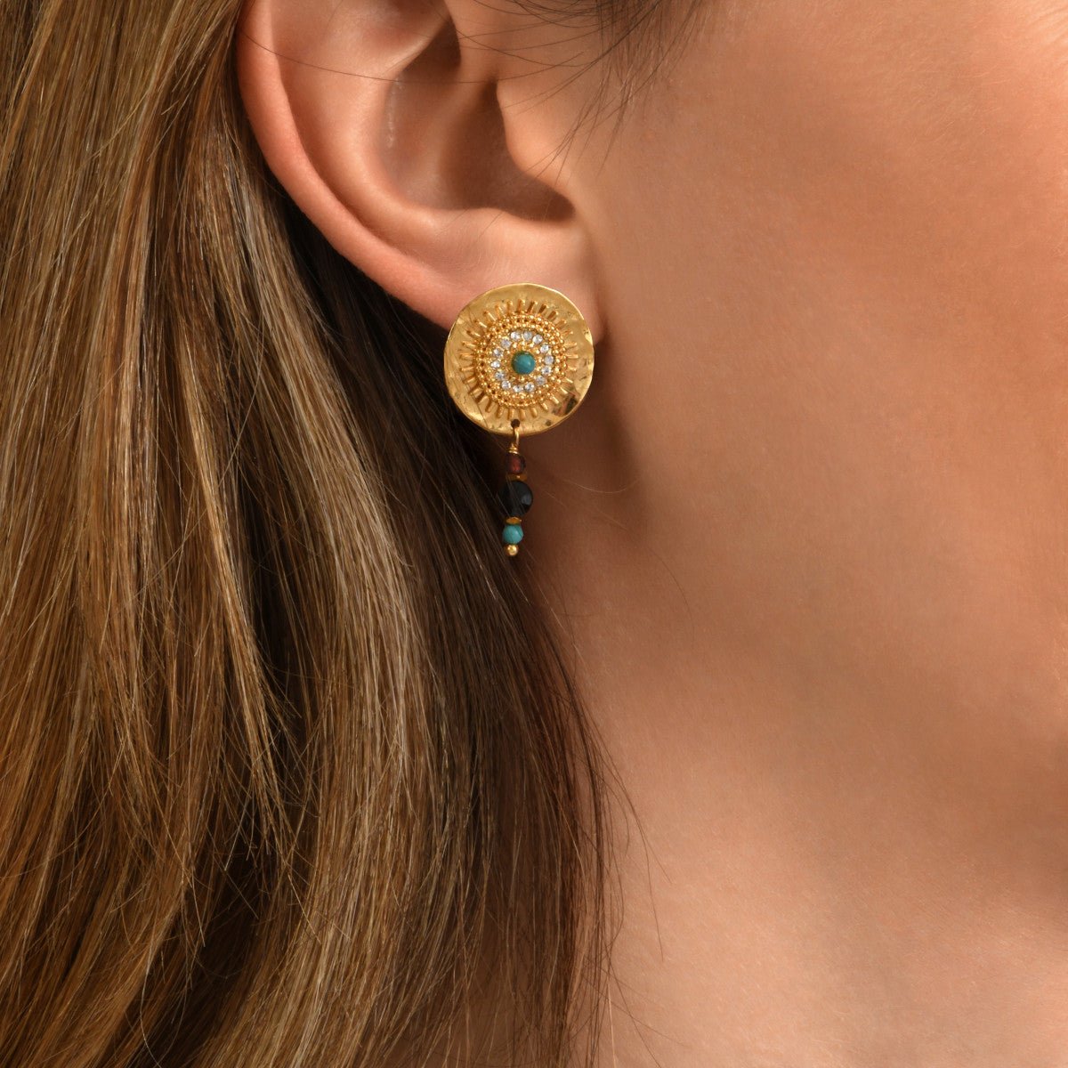 Fine gold-plated earrings SATELLITE PARIS Multicolored