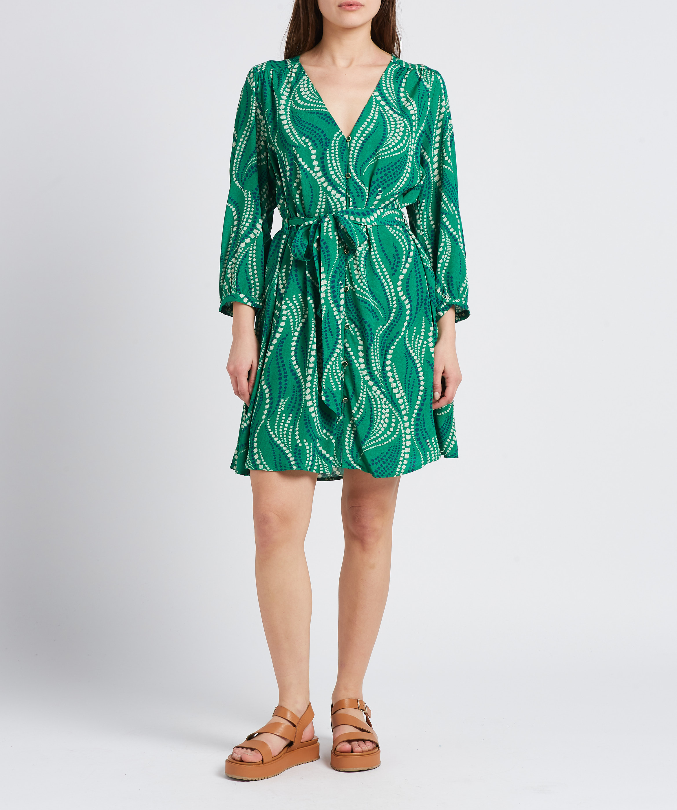 Short printed dress LA PETITE ETOILE Green