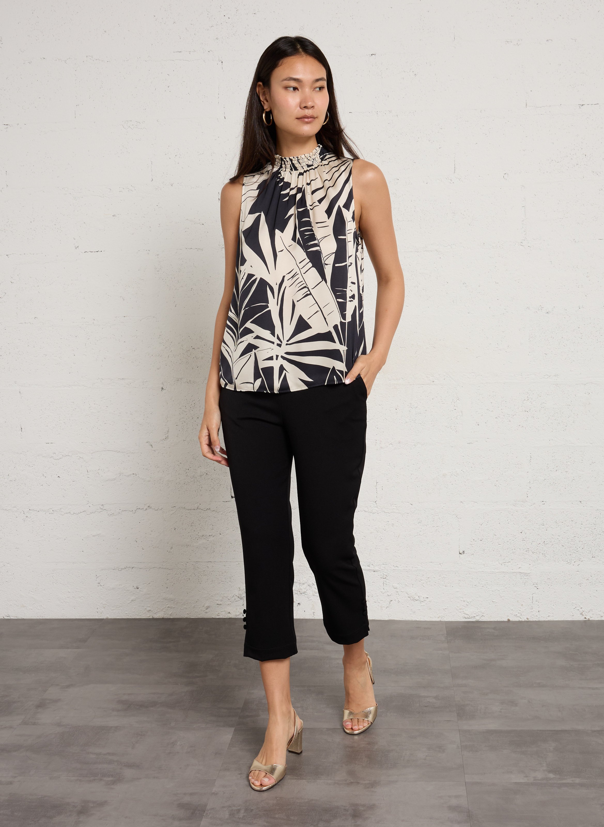 Top ample col montant IKKS Bleu