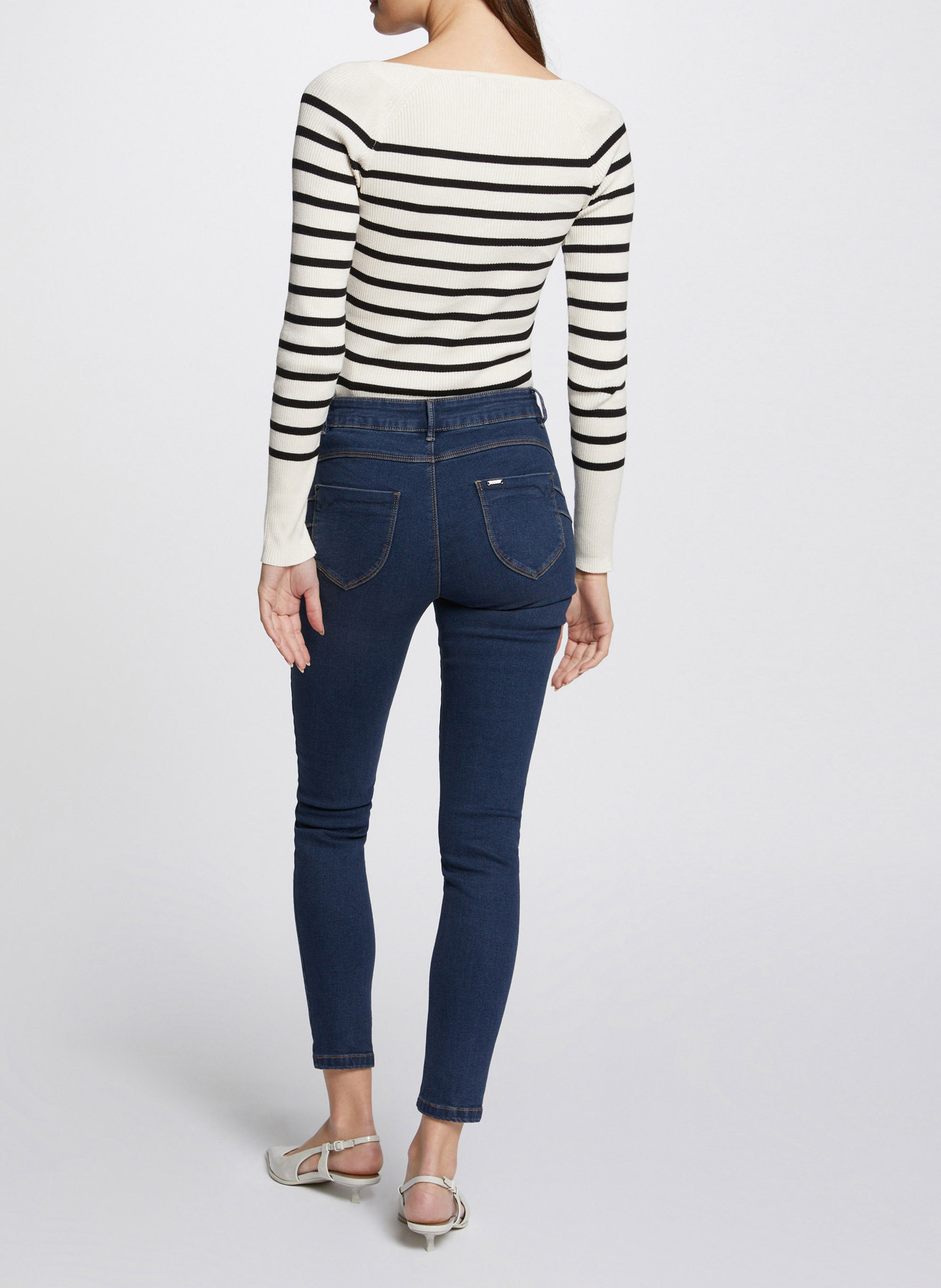 Raw-Denim-Jeans aus Baumwoll-Mix, Slim Fit MORGAN Blau