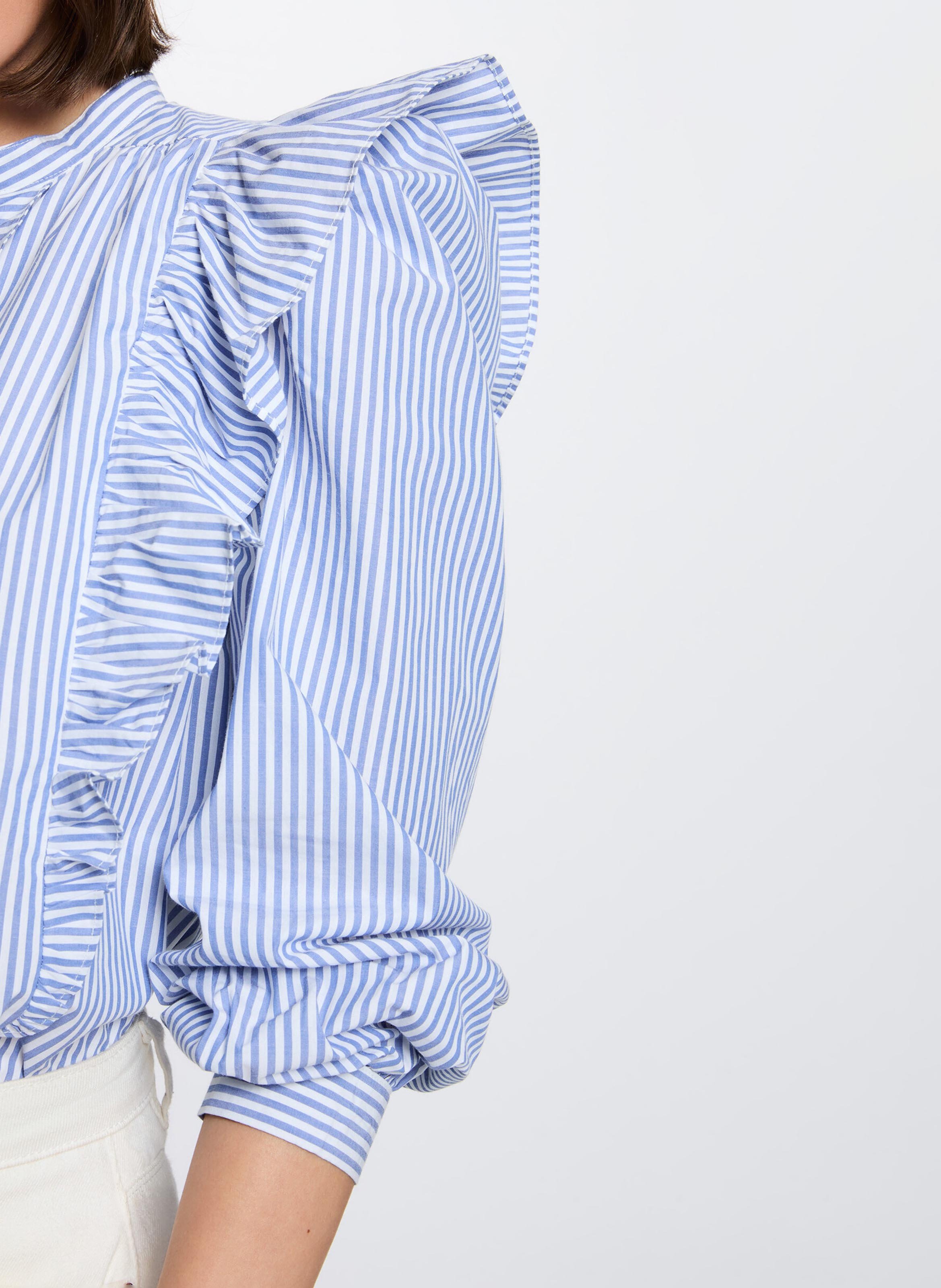 Katoenen blouse met ronde hals MORGAN Blauw