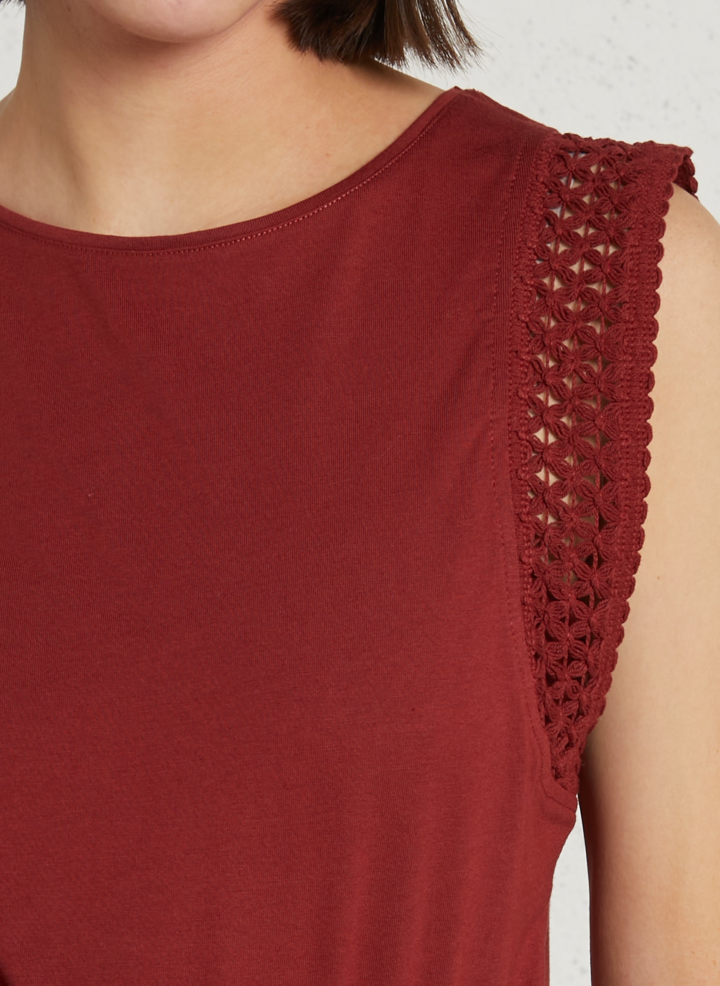 Straight fit cotton blend t-shirt MAISON 123 Red