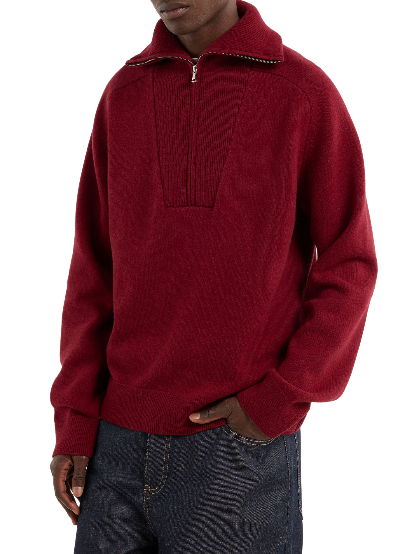 High-neck wool sweater SAISON 1865 Red