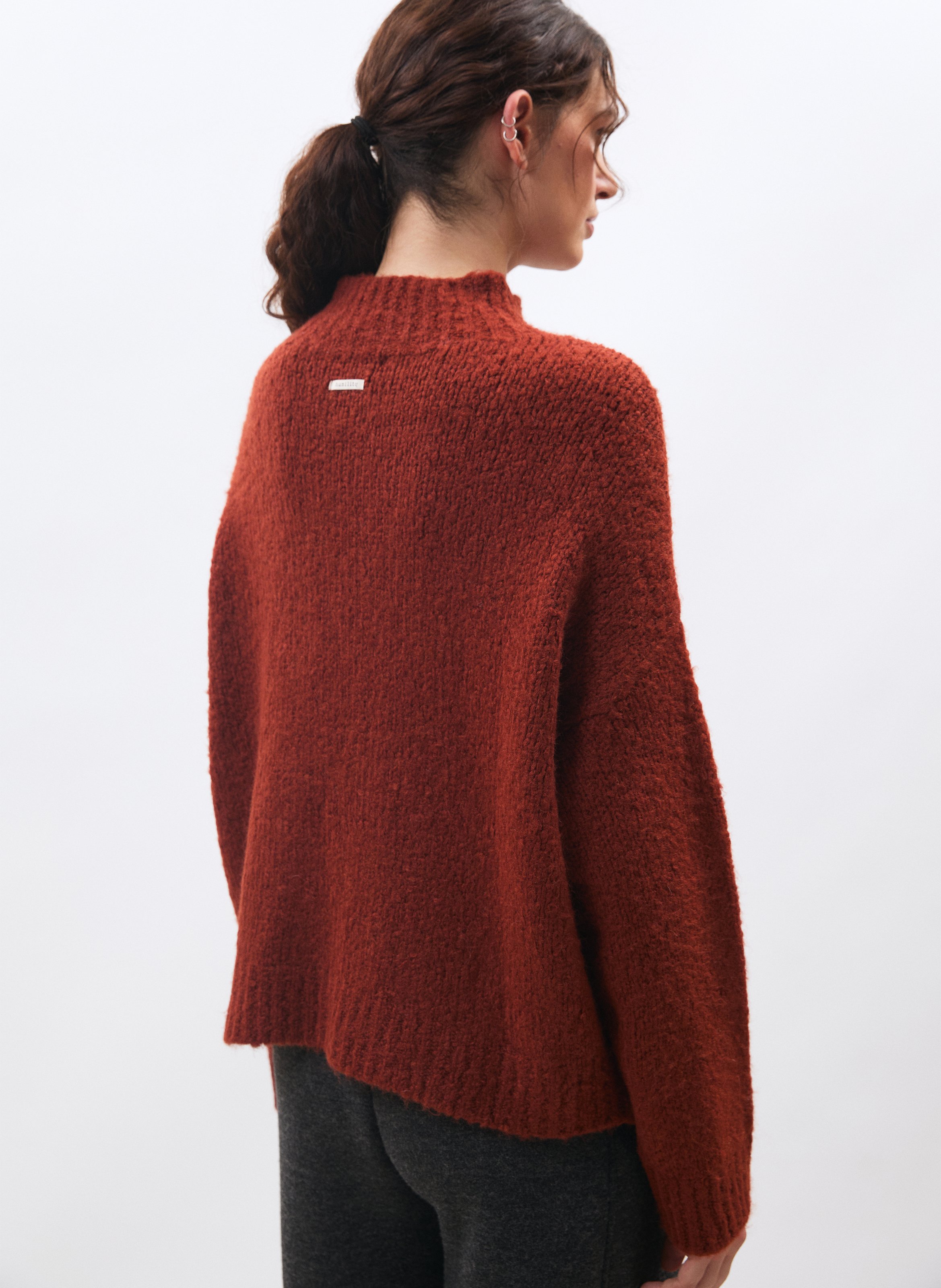 High-neck wool-blend sweater HUMILITY Orange