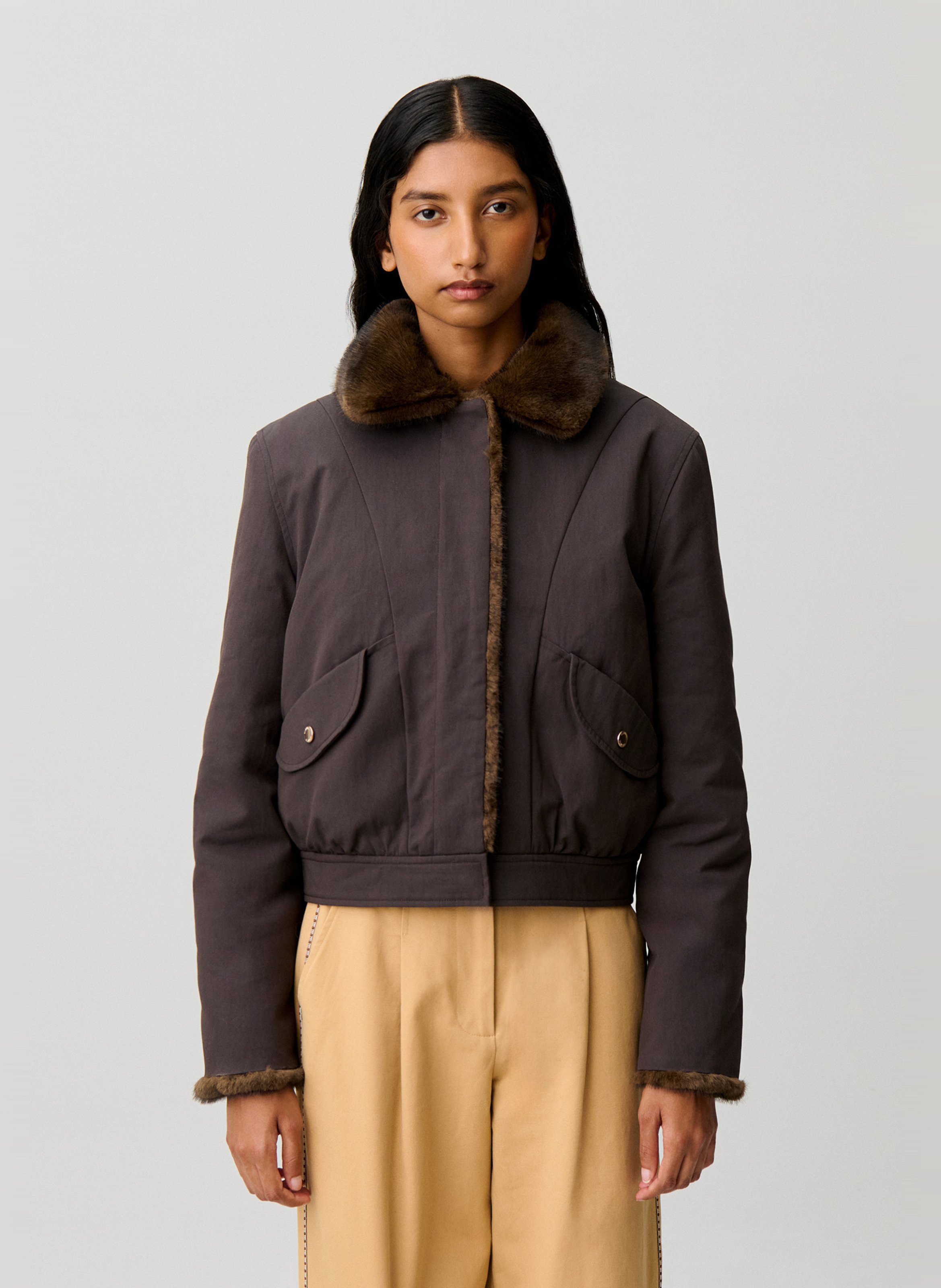 Parka van katoenmix met klassieke kraag CLAUDIE PIERLOT