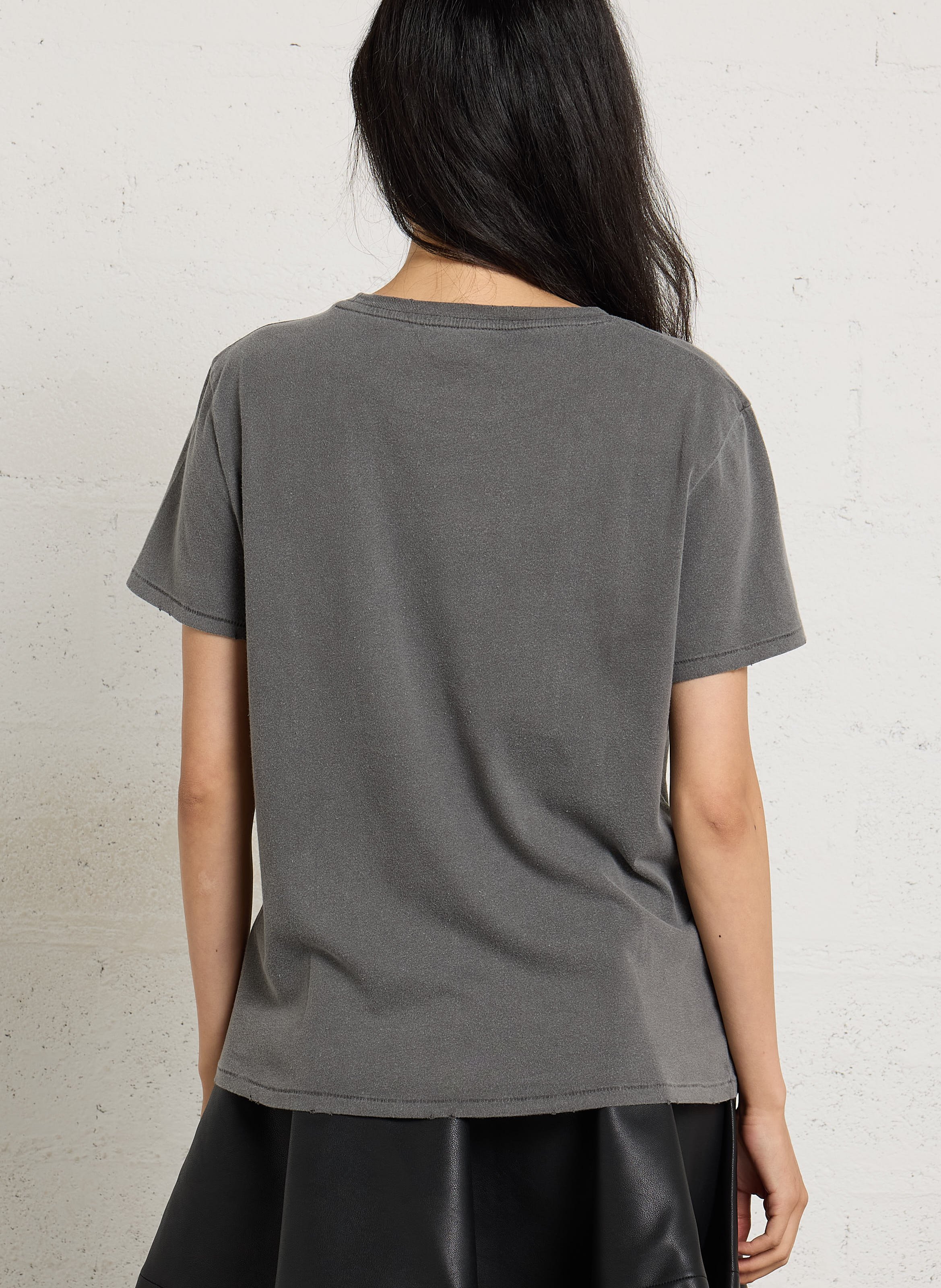 T-shirt droit à détails badges en coton NEWTONE Gris