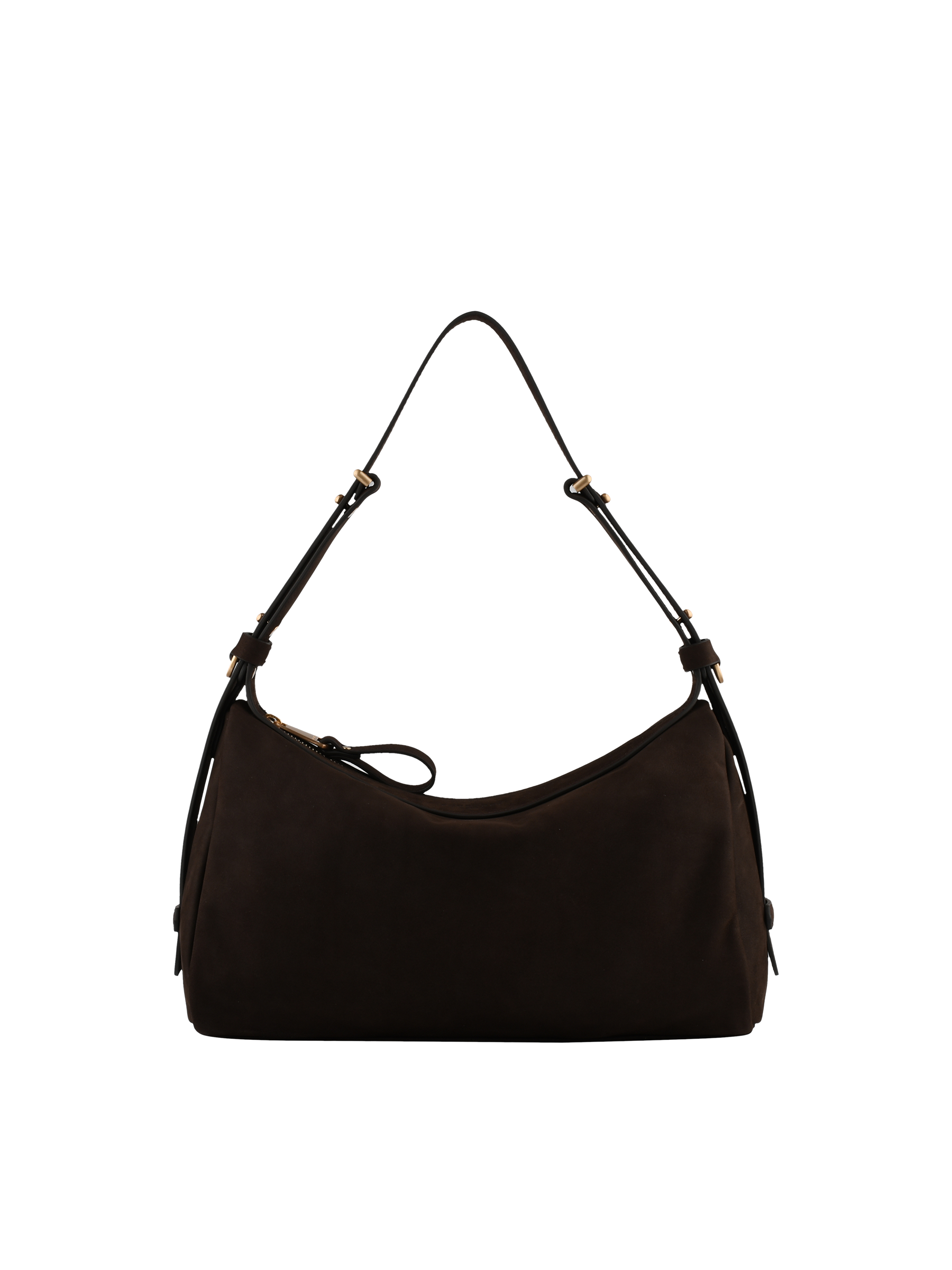 Sac porté épaule en cuir de vachette façon nubuck POURCHET