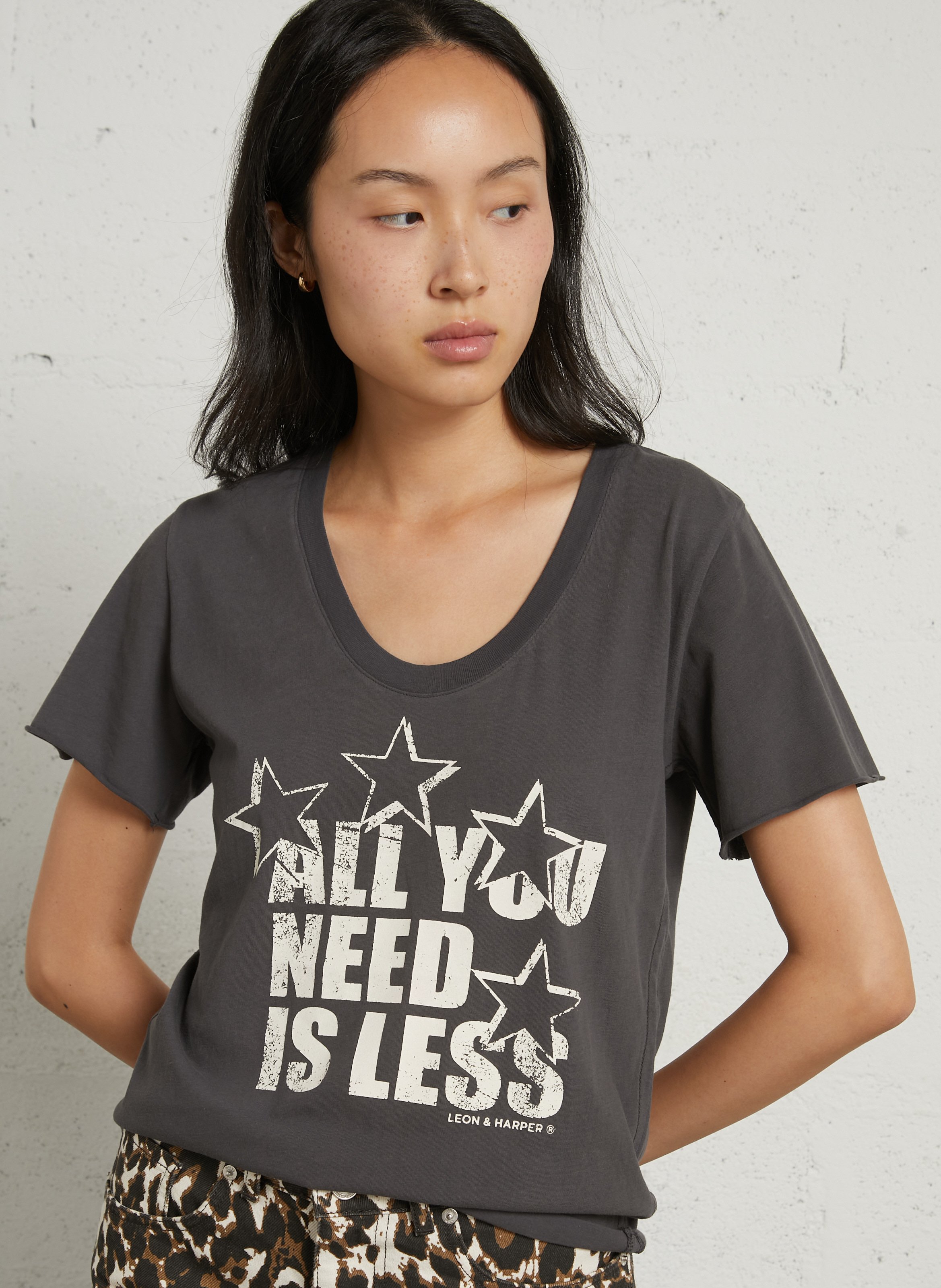 Tee-shirt imprimé en coton bio LEON & HARPER