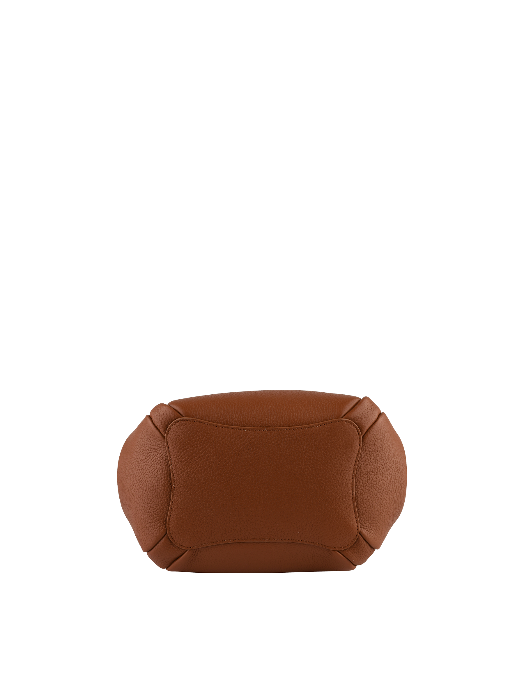 Calfskin leather handbag POURCHET Brown