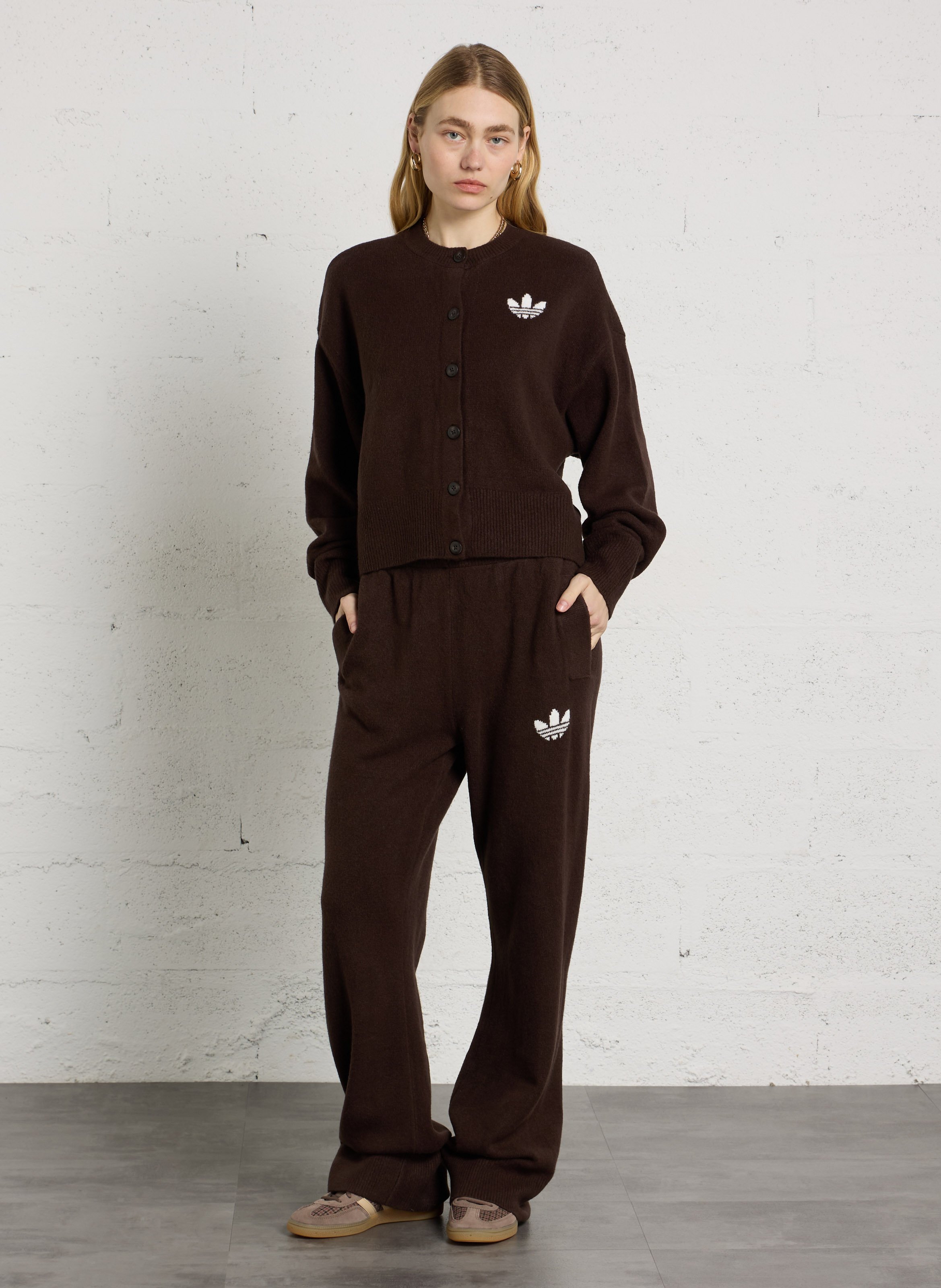 Gerade geschnittene Baumwollhose ADIDAS Braun