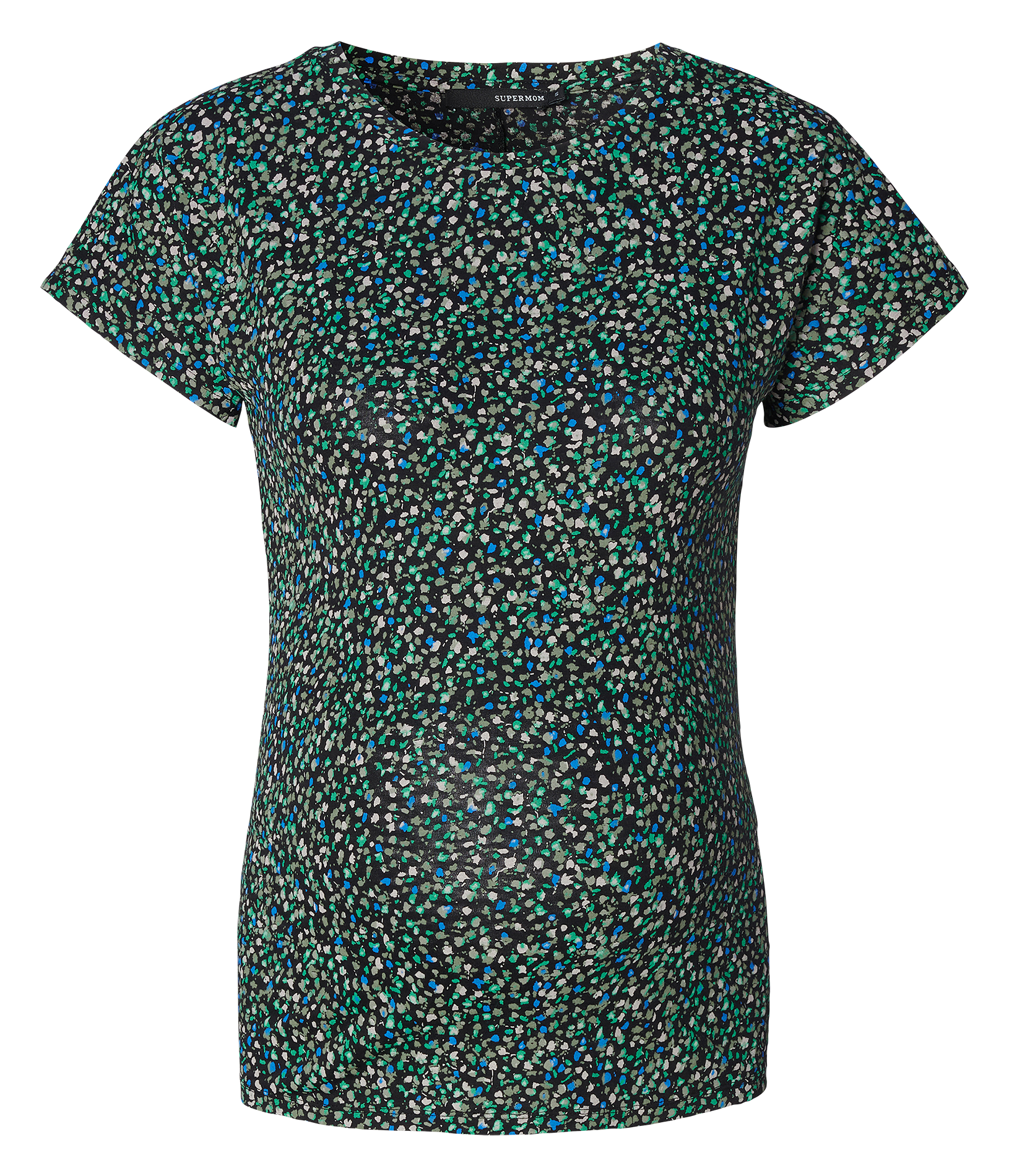 Viscose-blend maternity T-shirt SUPERMOM Black