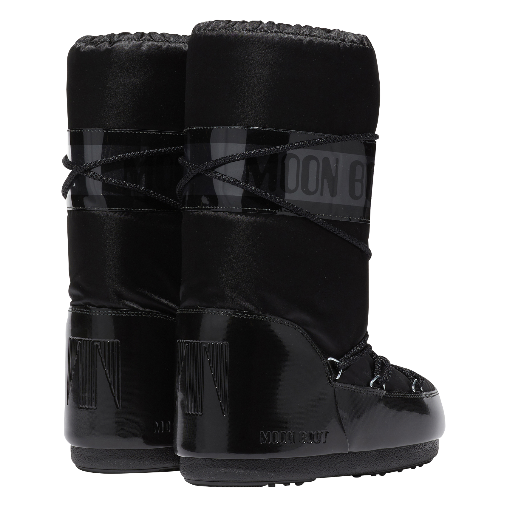 Bottes à lacets en satin MOON BOOT Noir