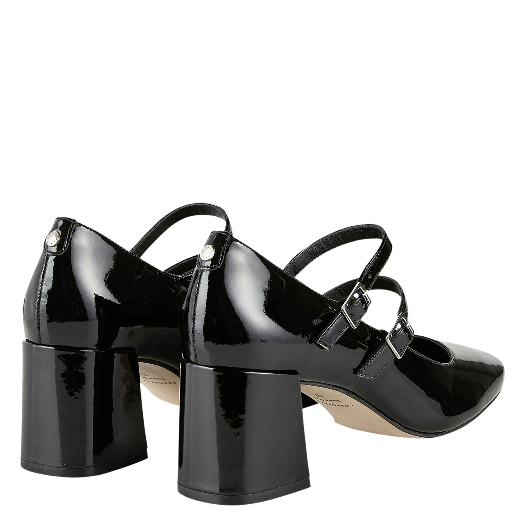 Leather mid-calf boots with pointed toe COSMOPARIS Black