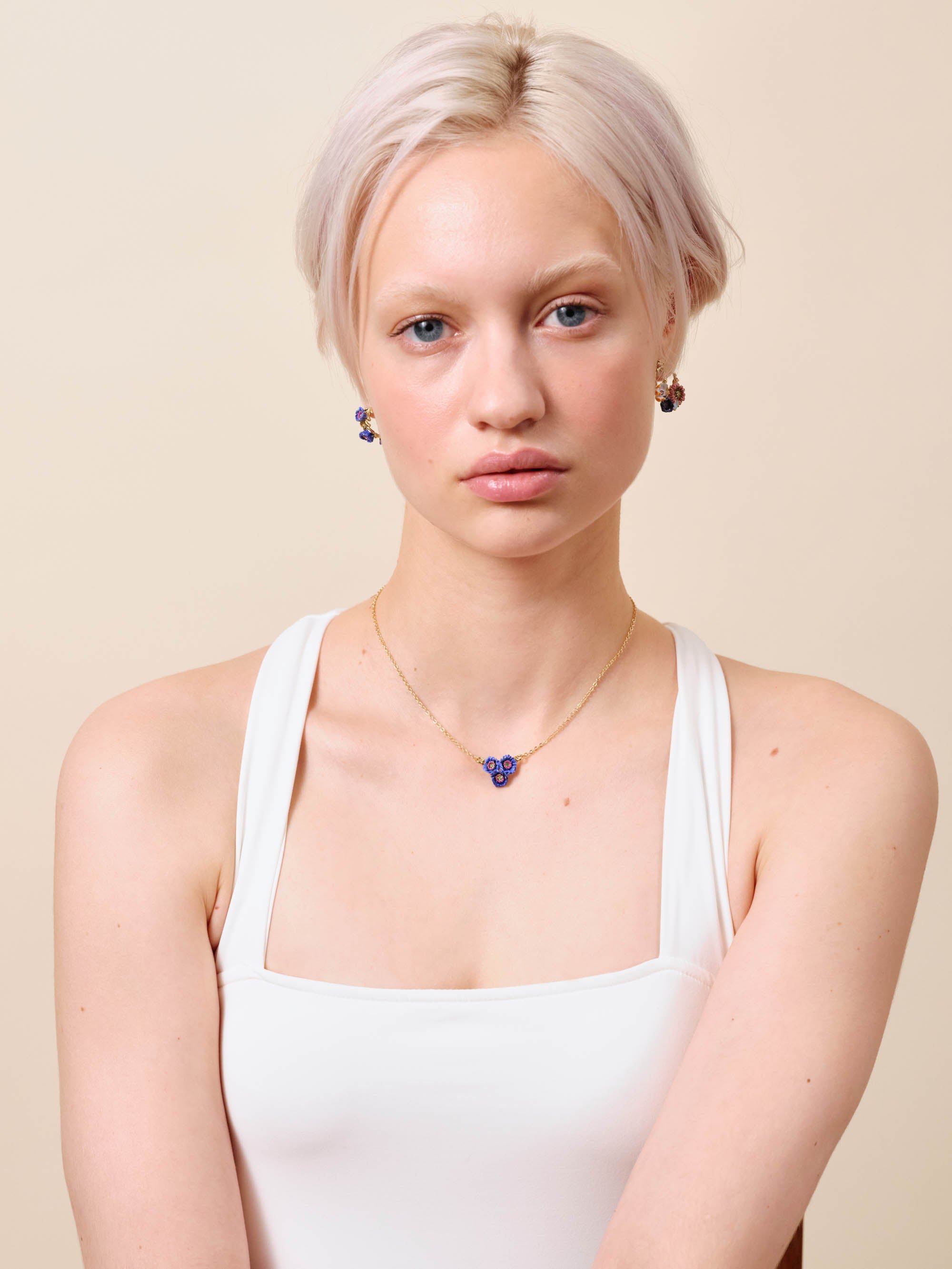 Anemone flower pendant necklace LES NEREIDES Multicolored