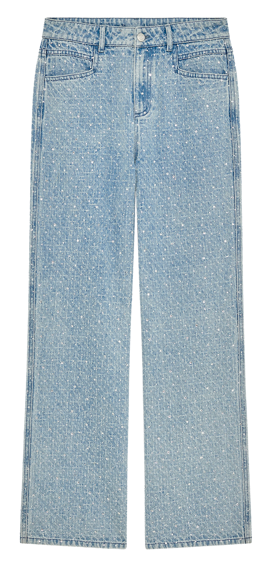 Jeans with rhinestones in blended cotton IRO Blue