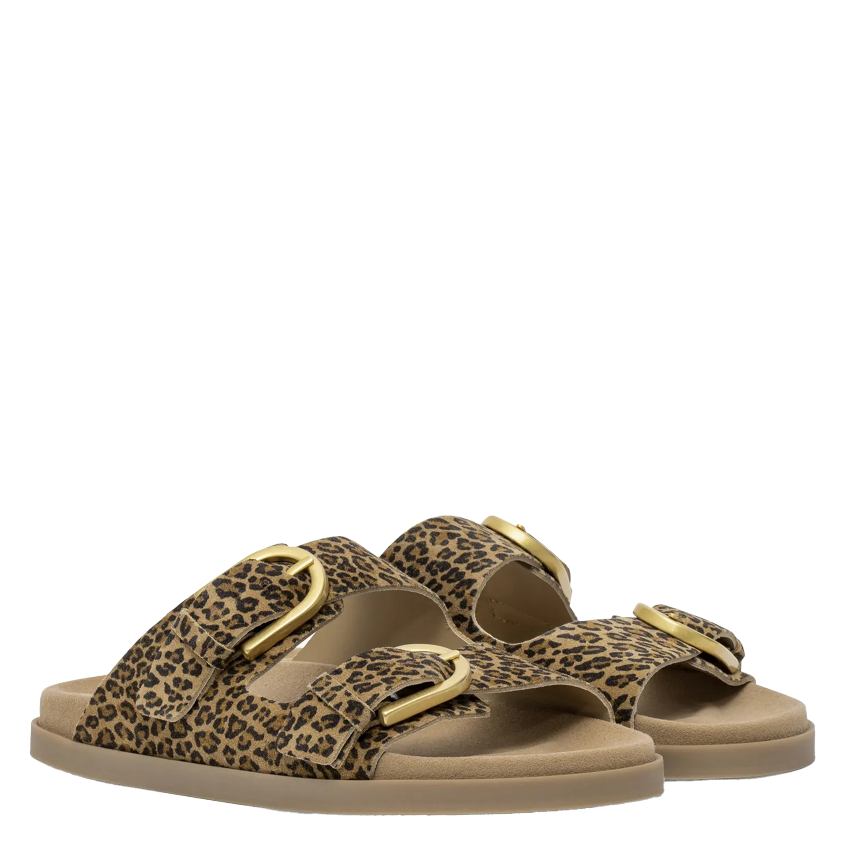 Flache Sandalen aus bedrucktem Veloursleder BOCAGE Mehrfarbig