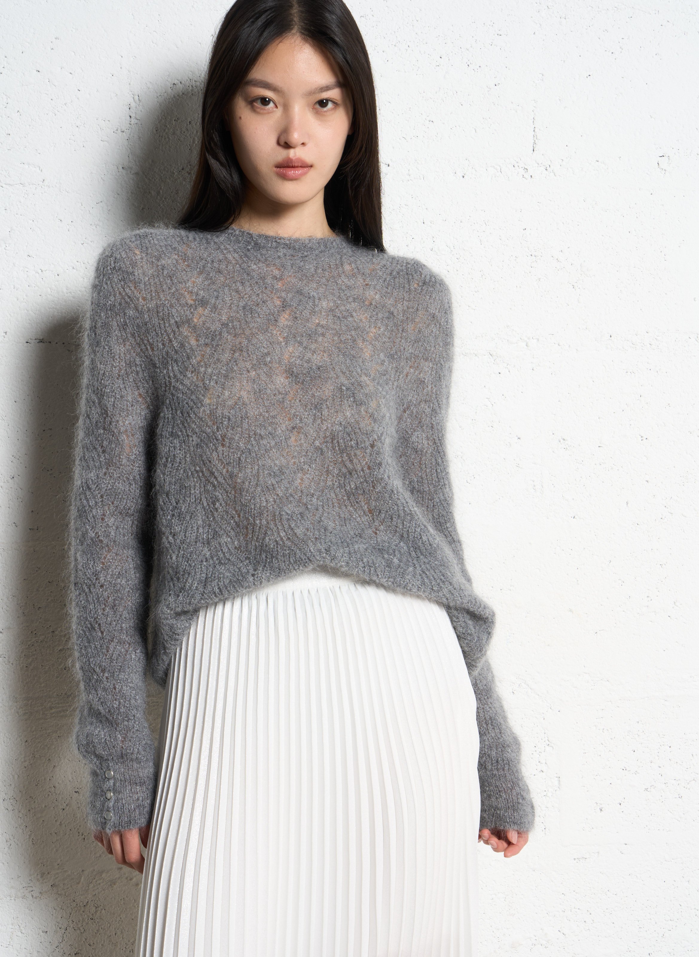 Pull droit en mohair mélangé IKKS