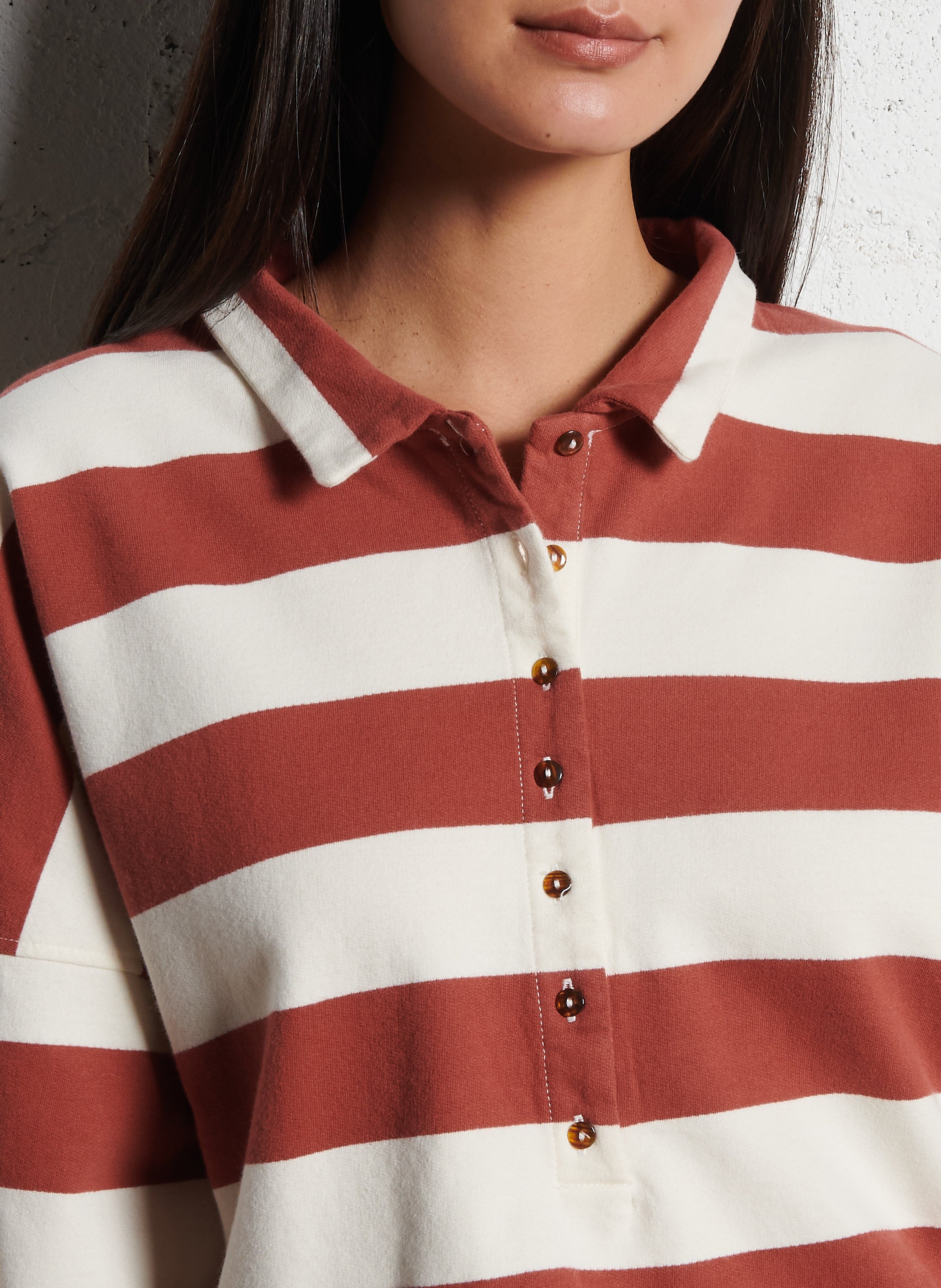 Polo-Shirt mit Streifenmuster EMILE ET IDA Braun