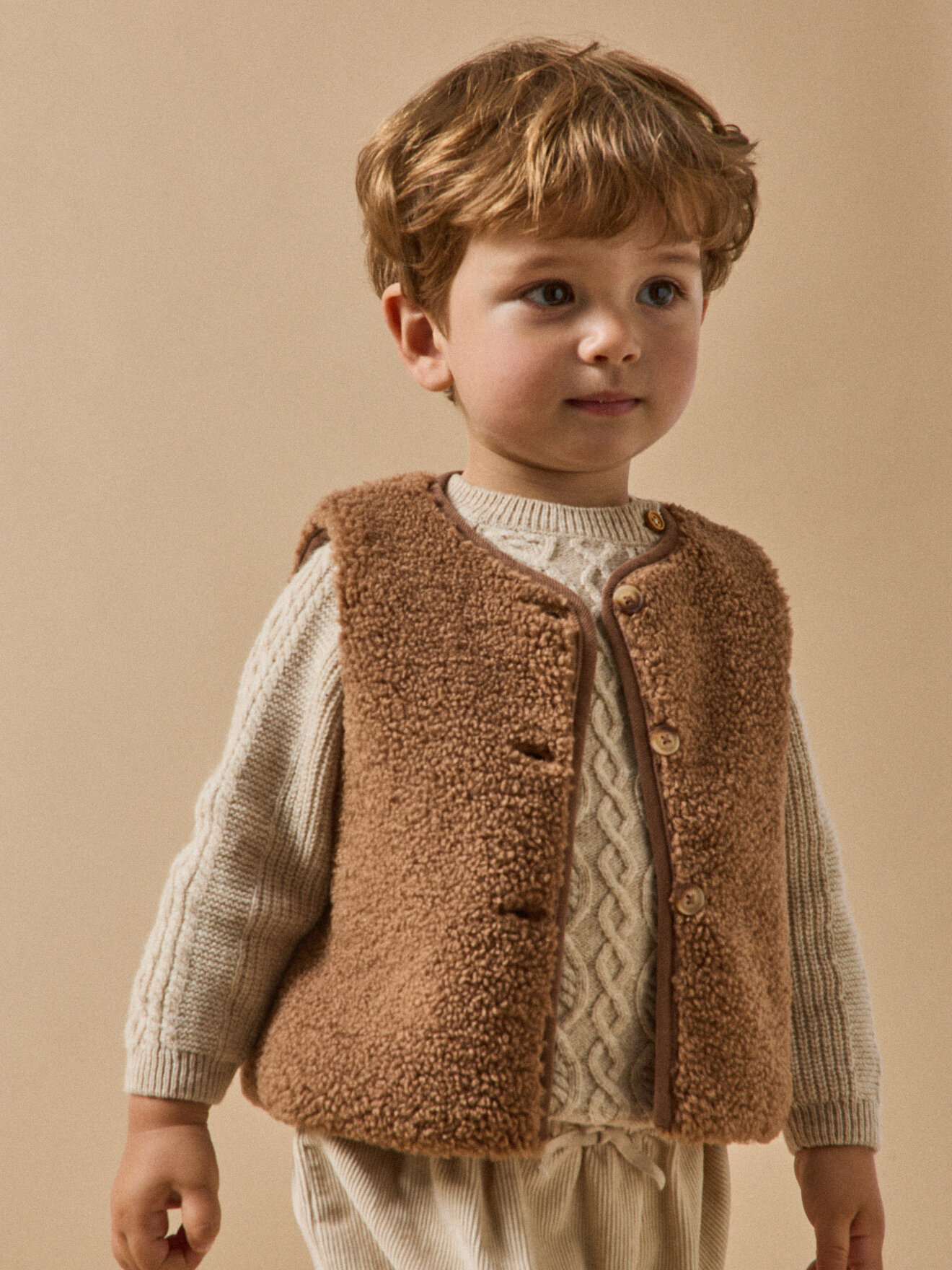 Sleeveless sherpa jacket CYRILLUS Brown