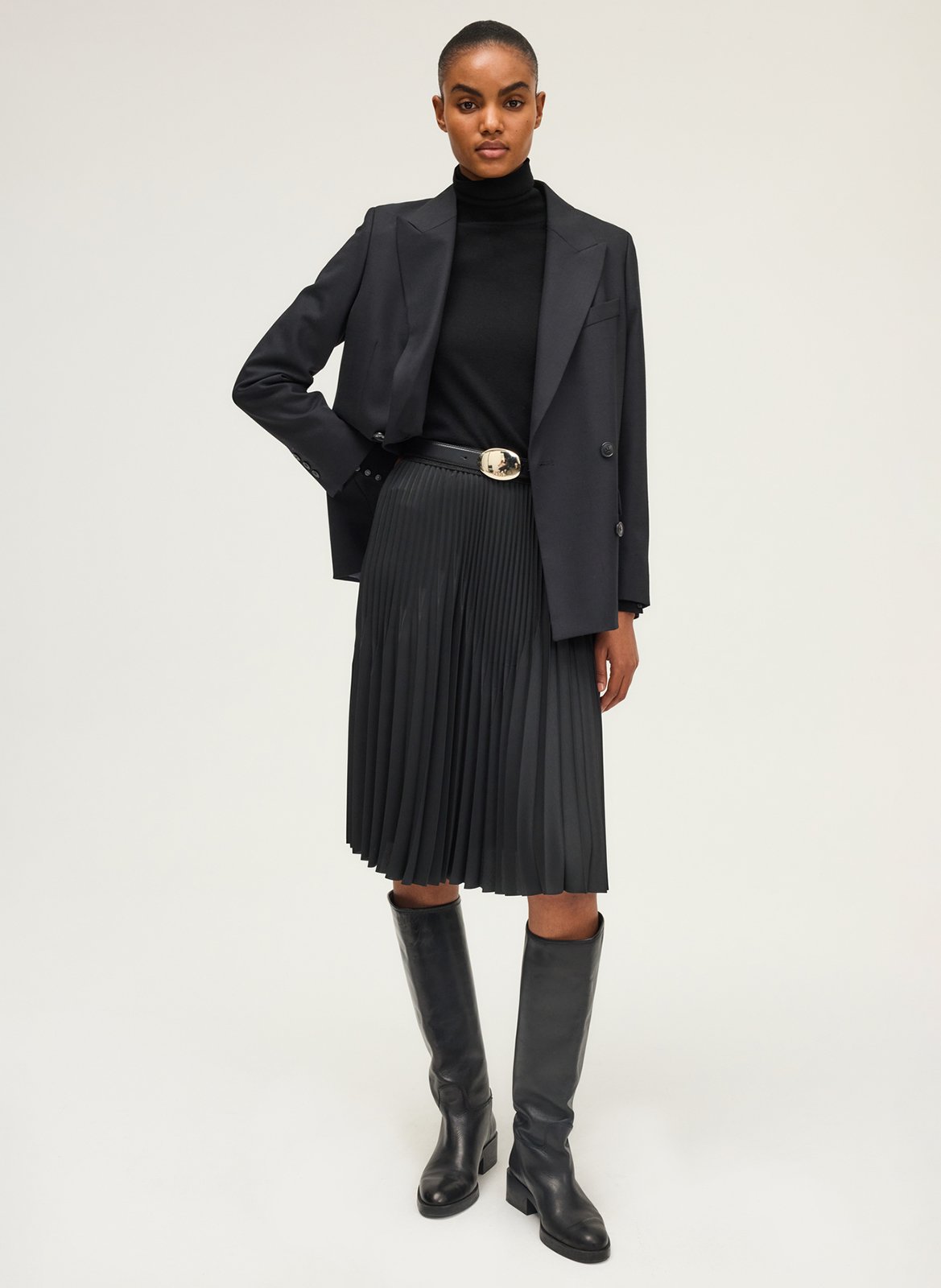 Short flared pleated skirt PABLO Black