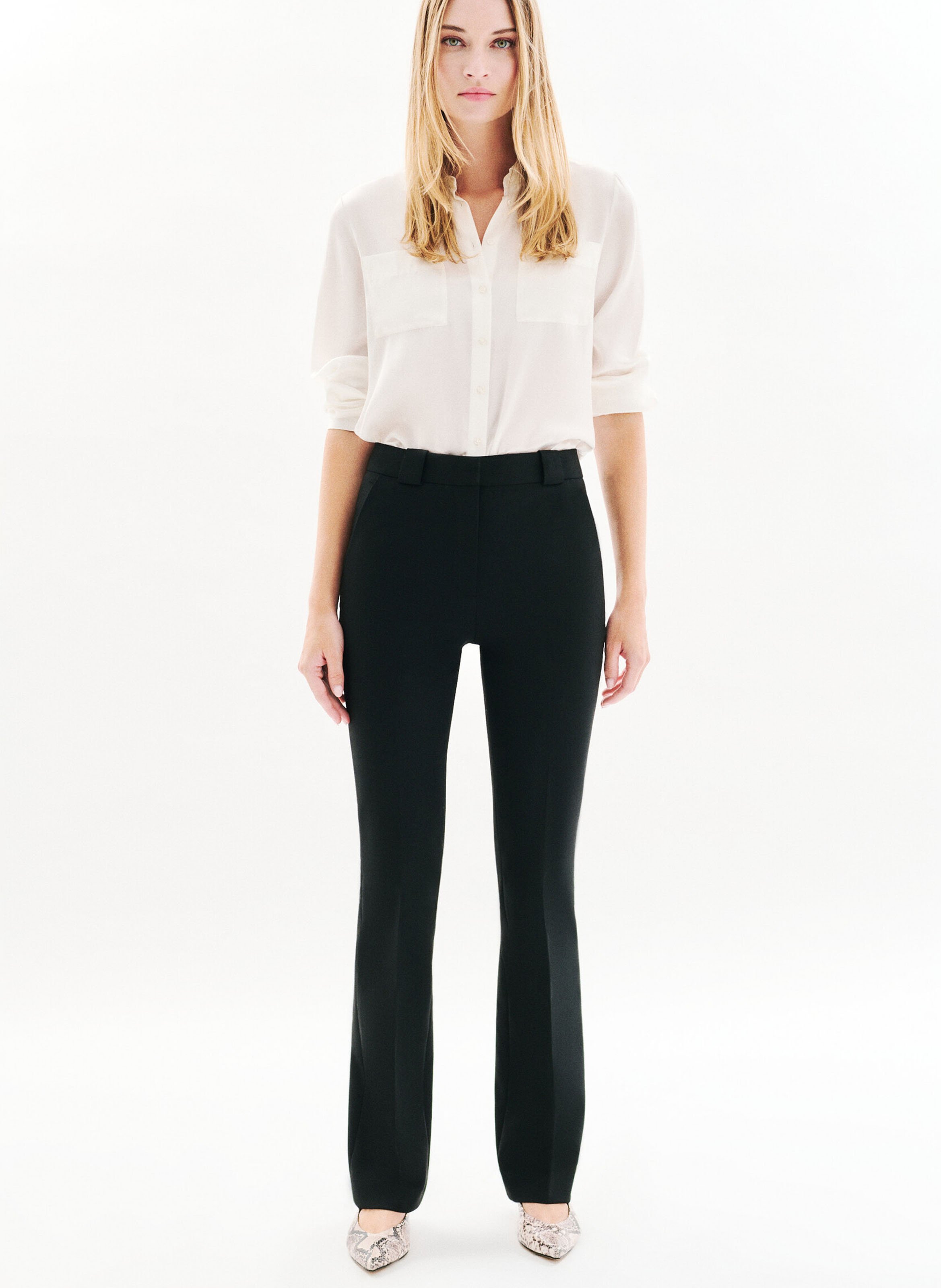 Straight pants in mixed recycled fibers CAROLL Black