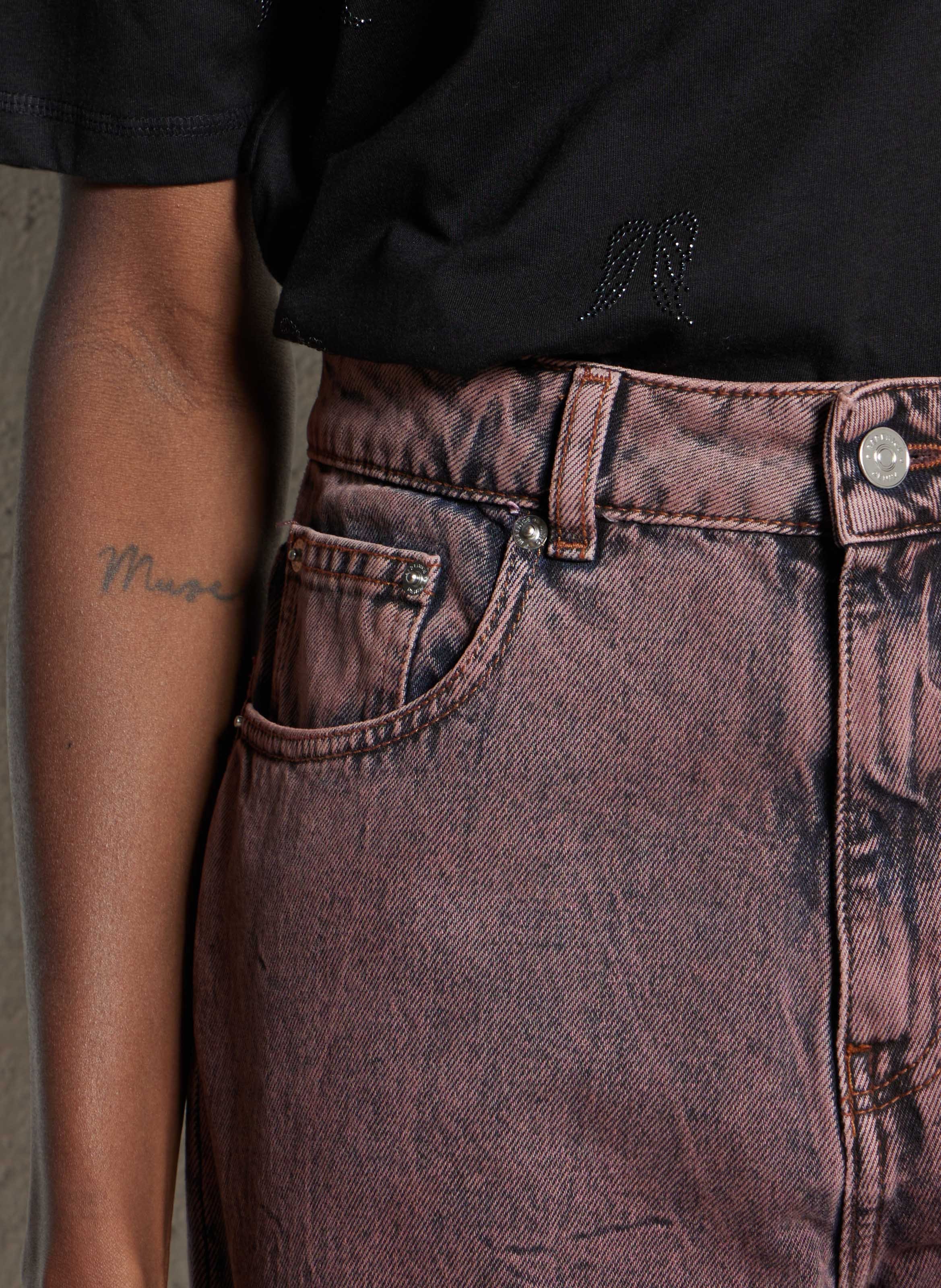 Jean large en coton BERENICE Rose