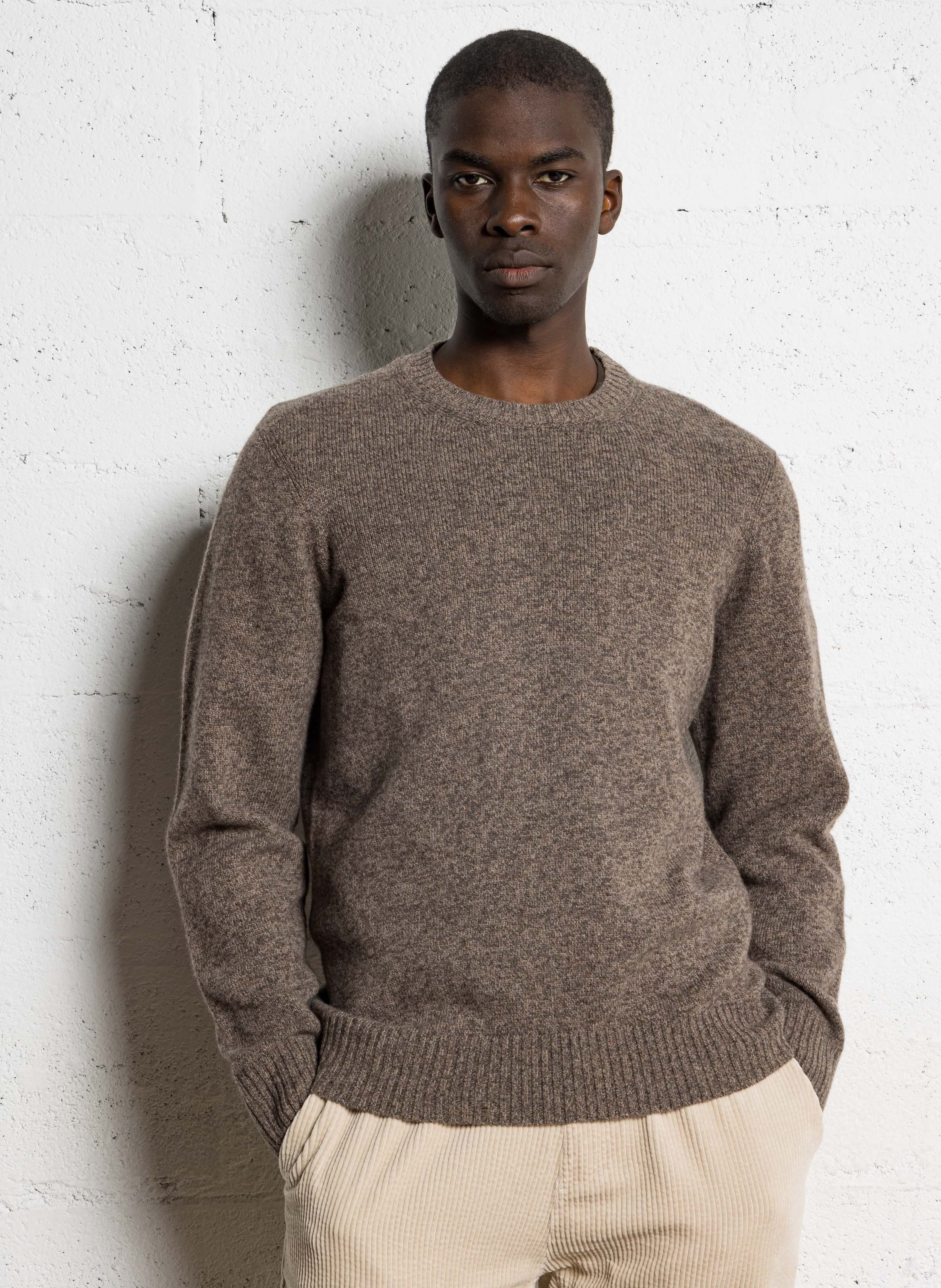 Pull droit col rond jacquard en laine HARTFORD