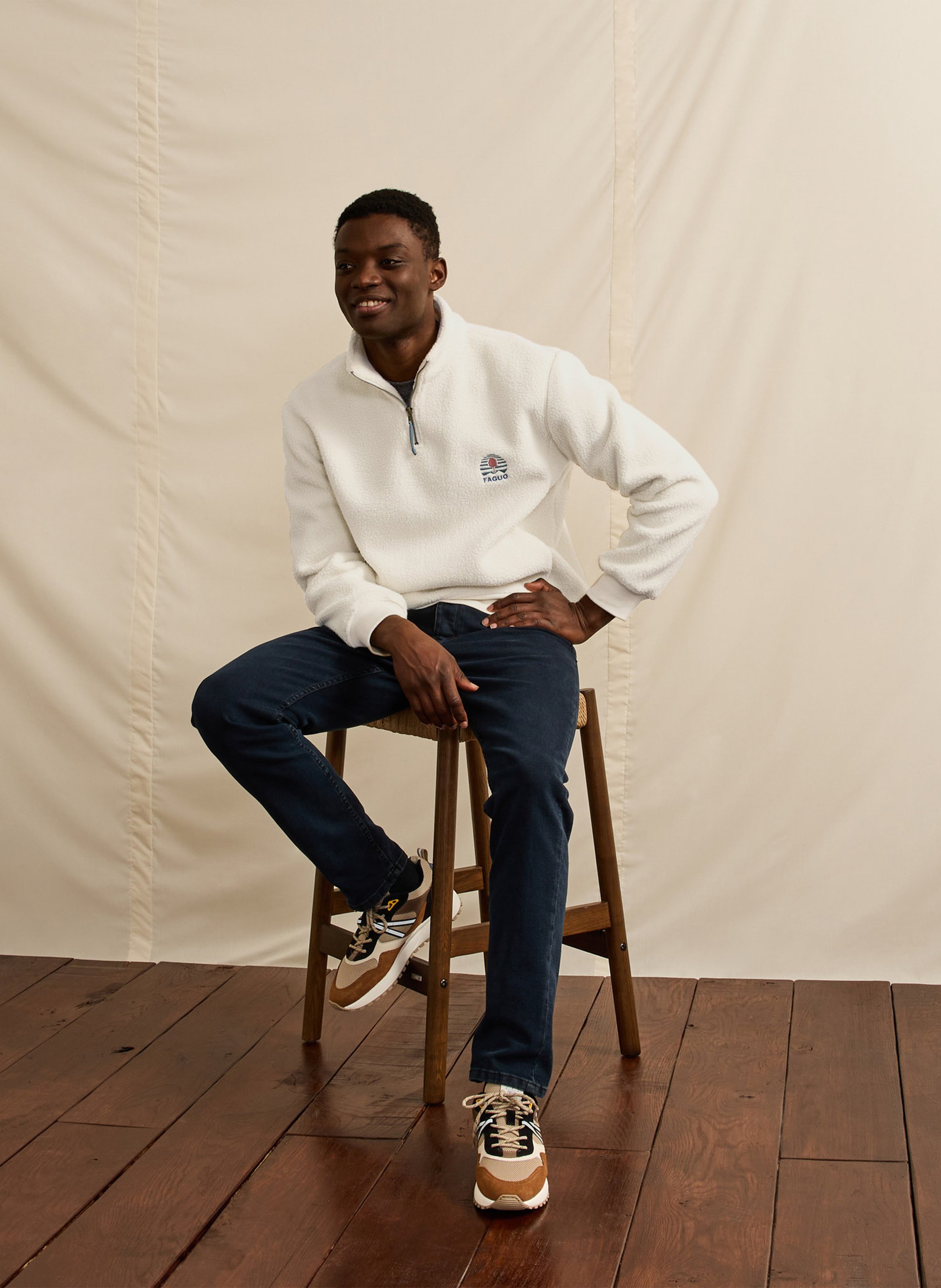 Sherpa-Fleece-Pullover FAGUO Beige