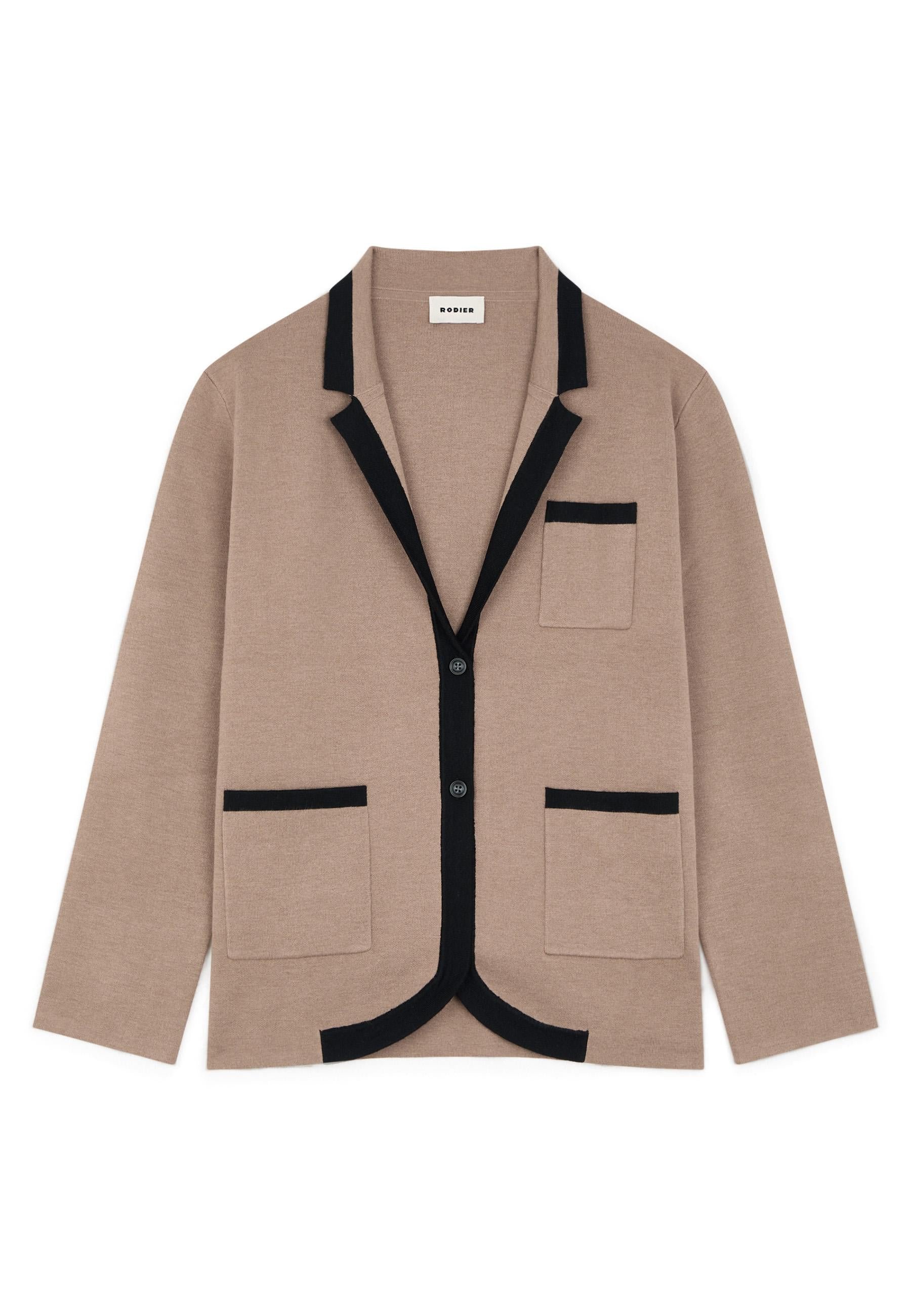 Two-tone double-faced knit jacket RODIER Brown