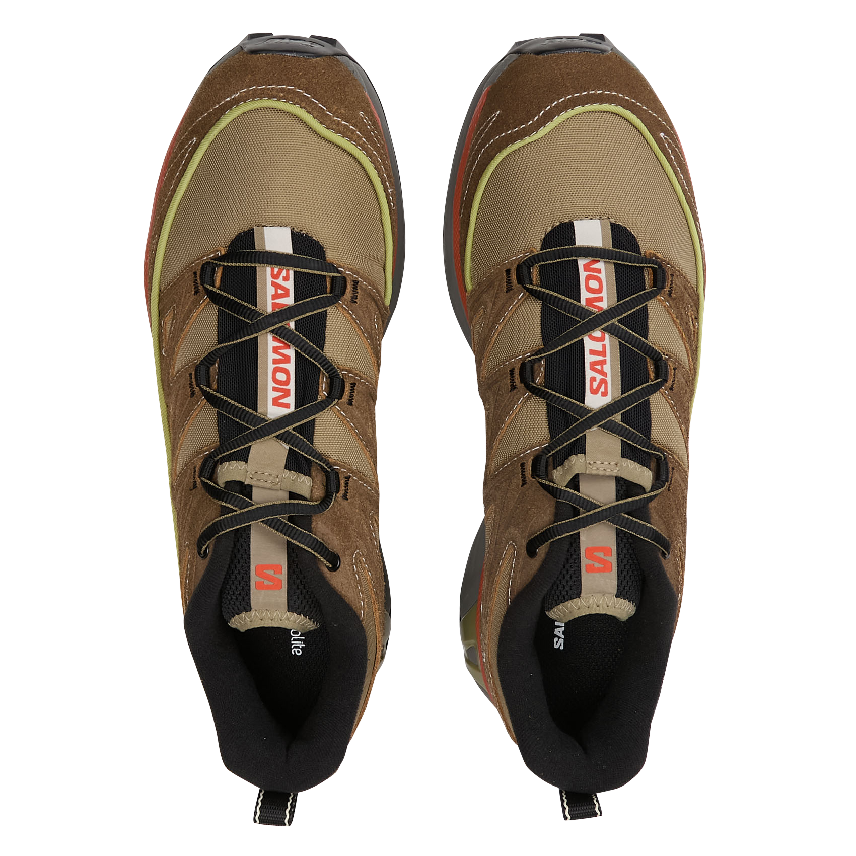 Low-top lace-up mixed leather sneakers SALOMON Multicolored