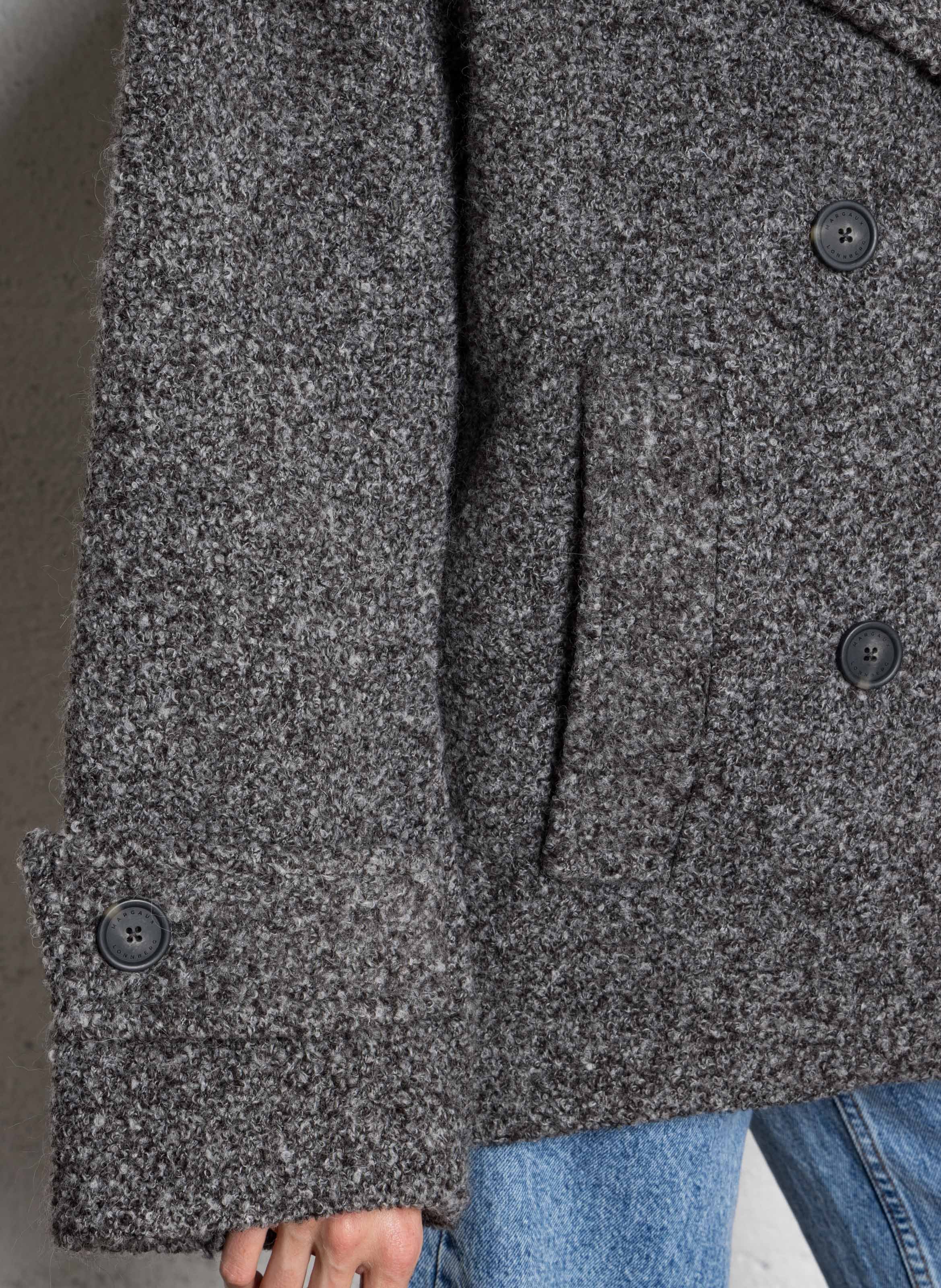 Cropped wool-blend coat MARGAUX LONNBERG Silver